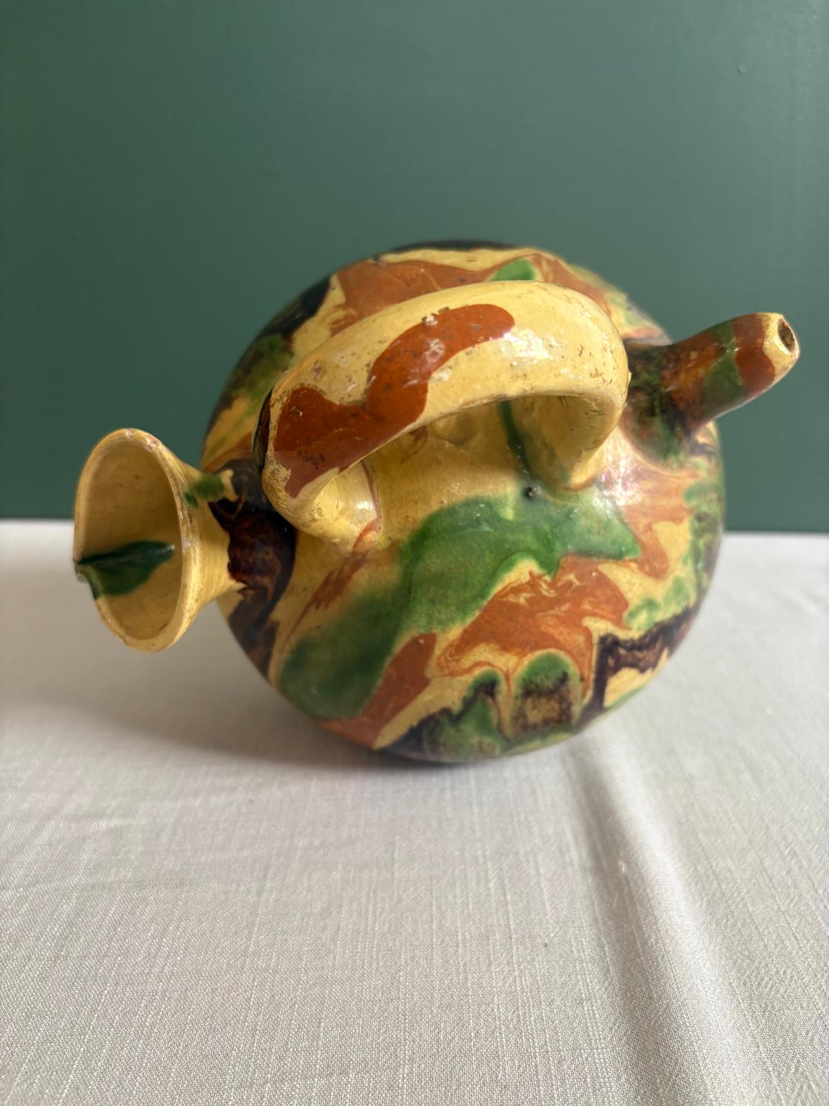 Antique French Provençal Gargoulette, Saint-Quentin-la-Poterie