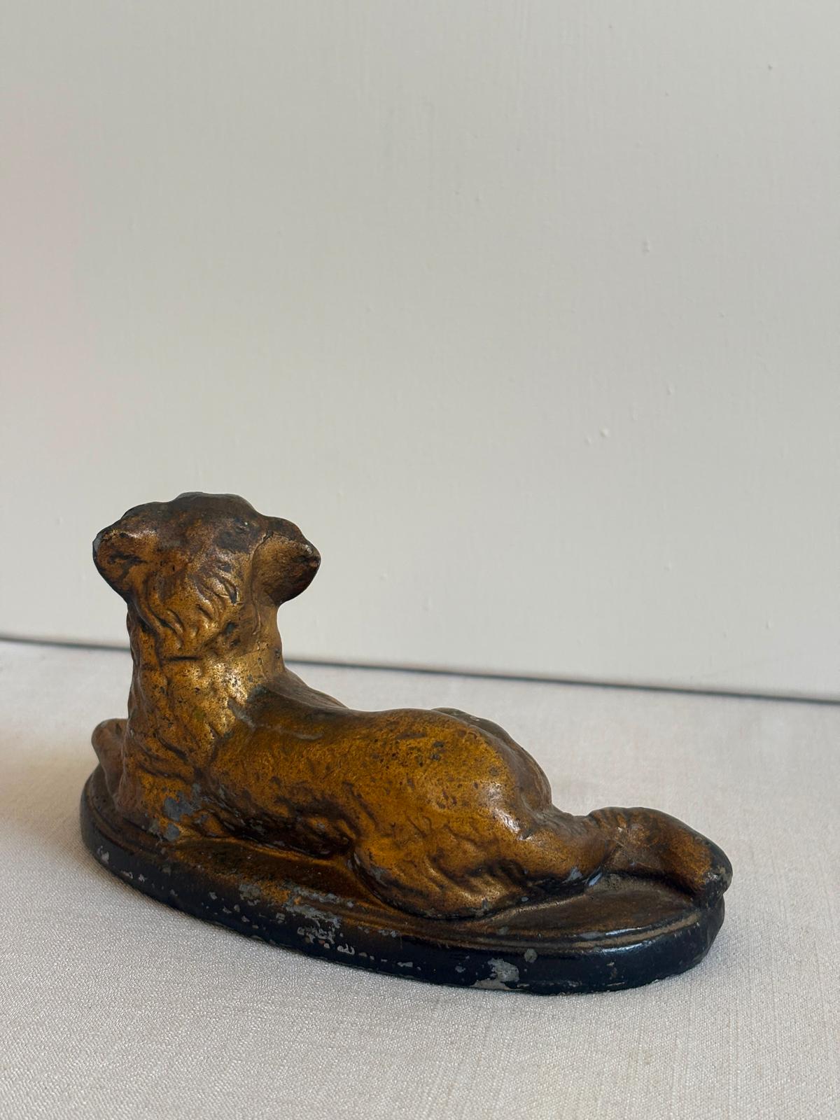 Vintage 1930s French Cast Plaster Dog