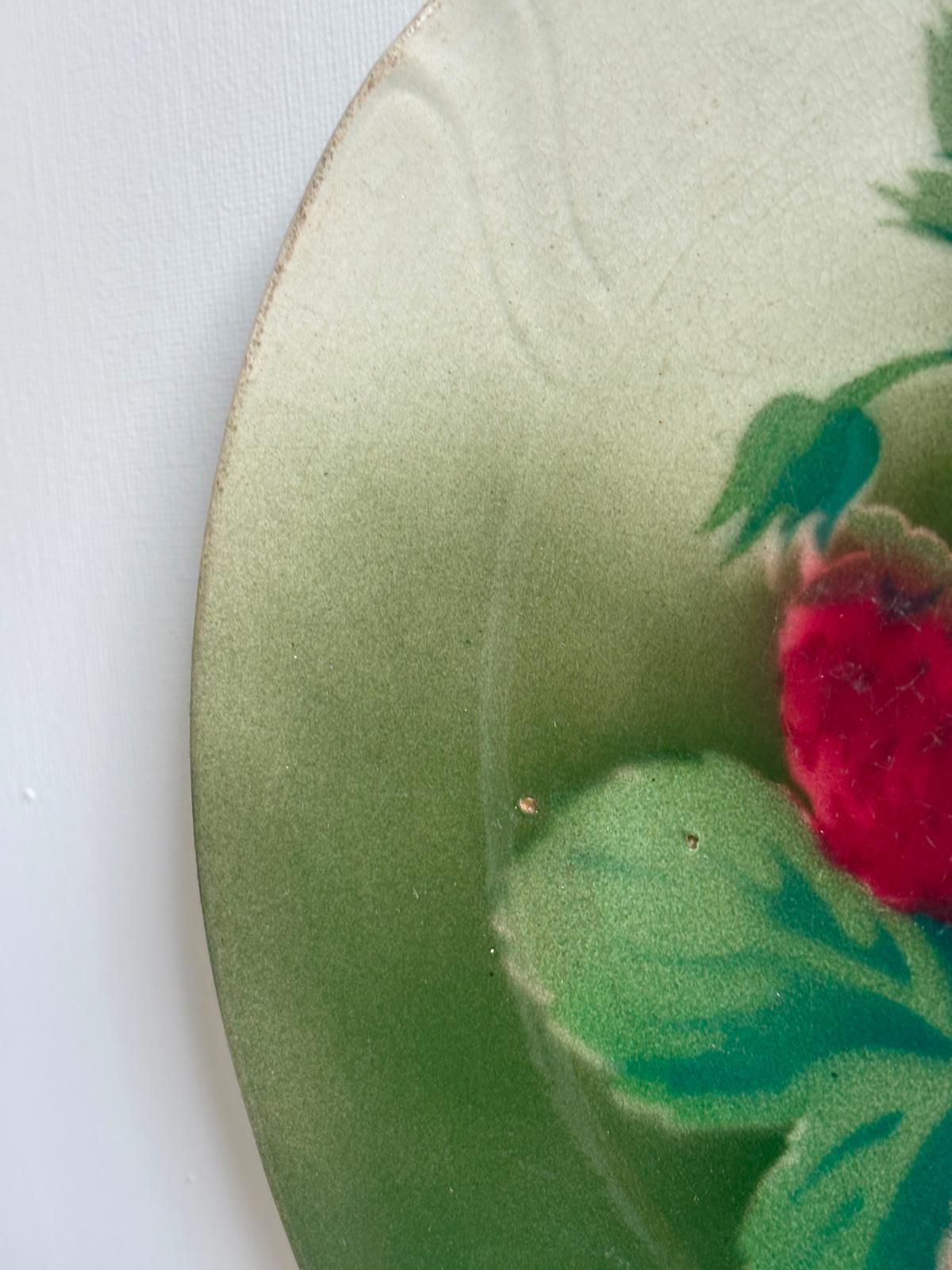 Antique French Gien Strawberry Plate No. 126