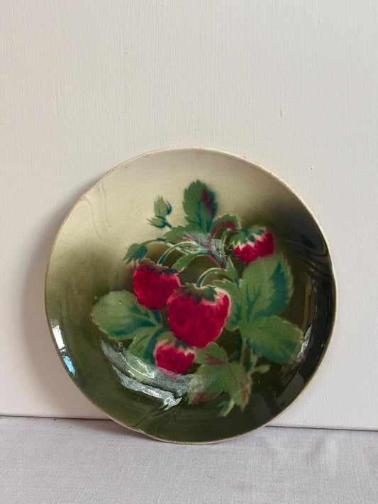 Antique French Gien Strawberry Plate No. 126