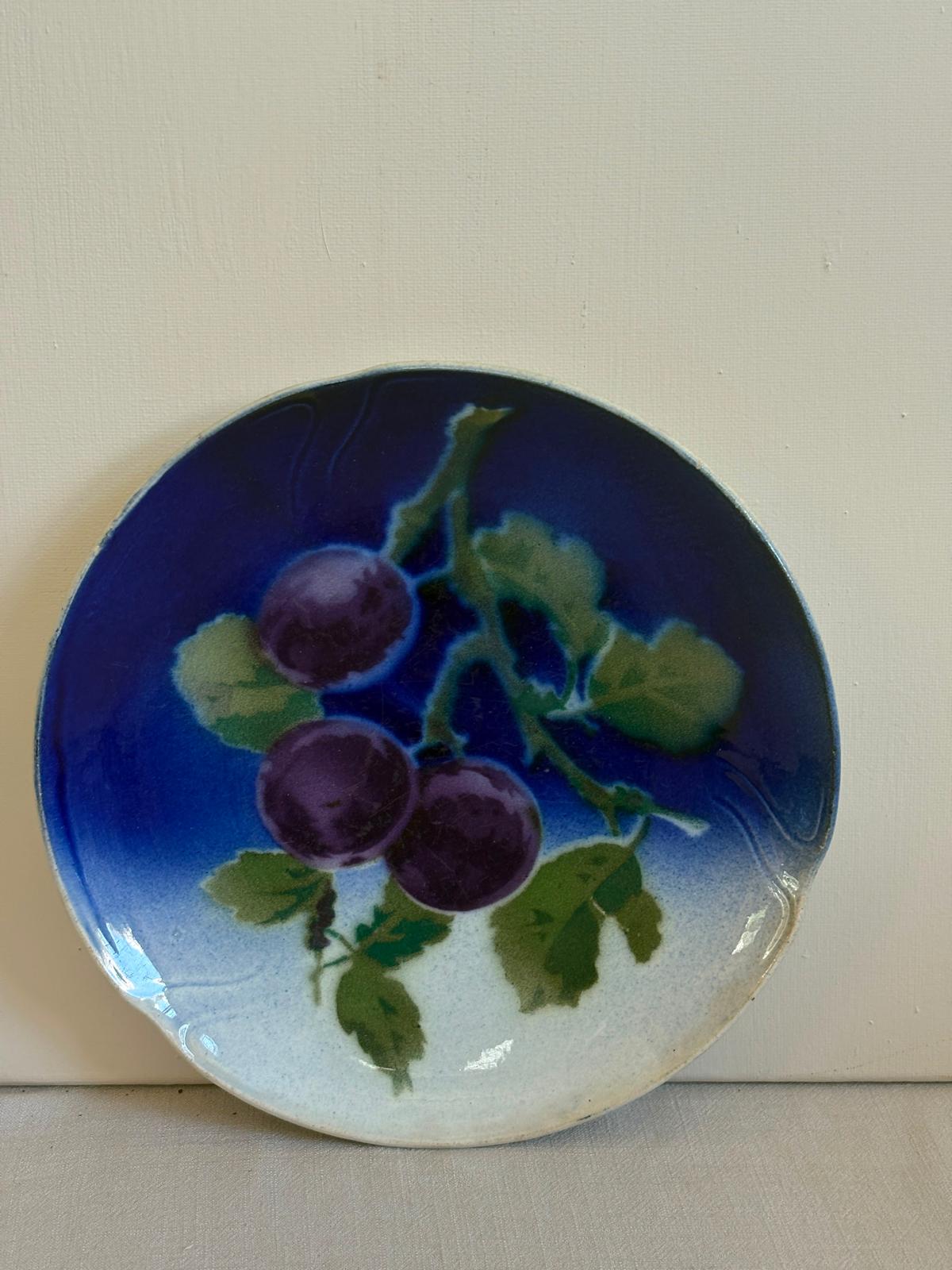 Antique French Gien Plum Plate No. 125