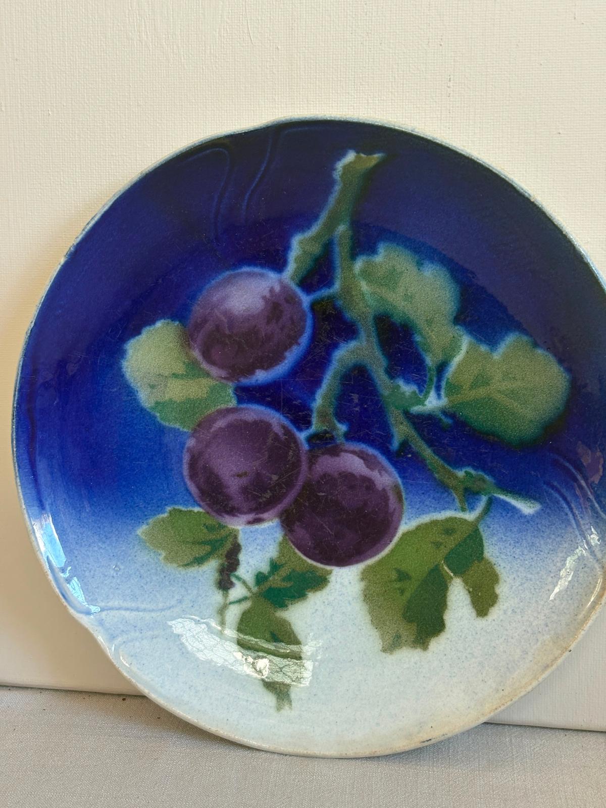 Antique French Gien Plum Plate No. 125