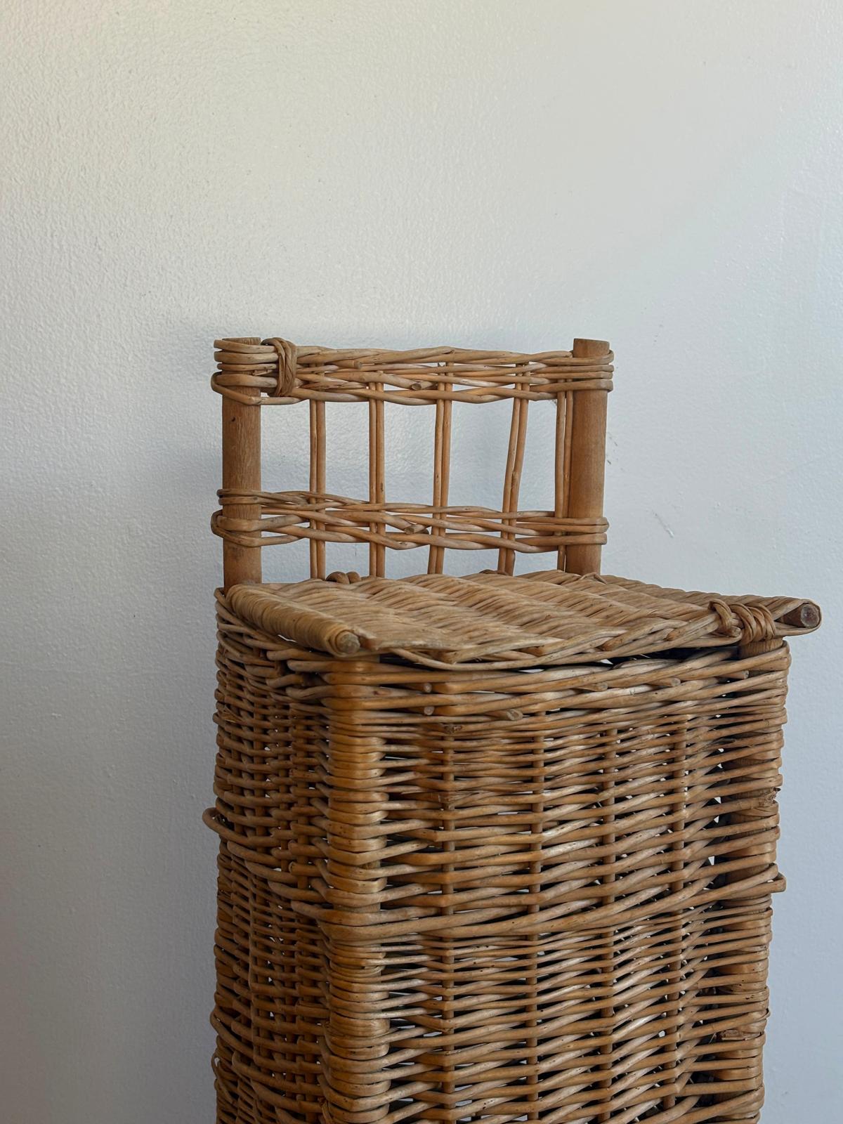 Vintage French Wicker Baguette Basket