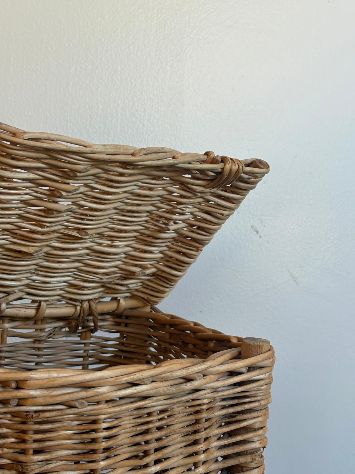 Vintage French Wicker Baguette Basket