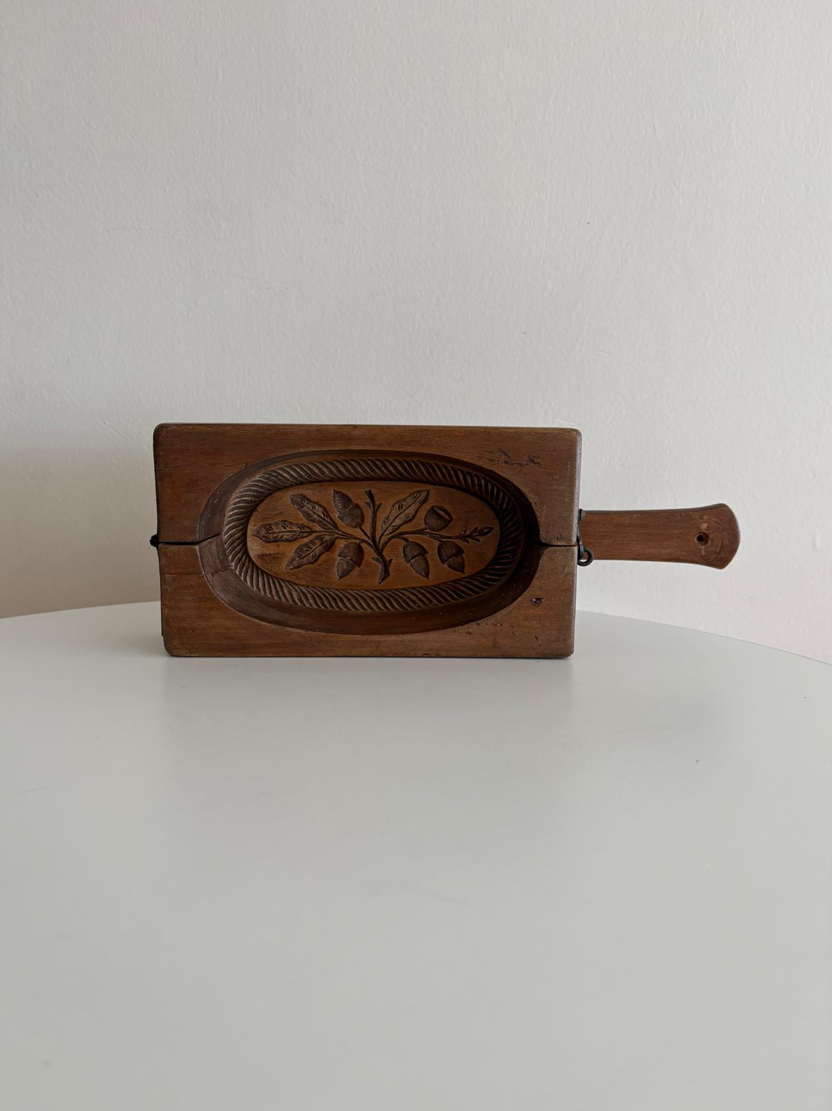 Antique French Butter Acorn & Oak Mold