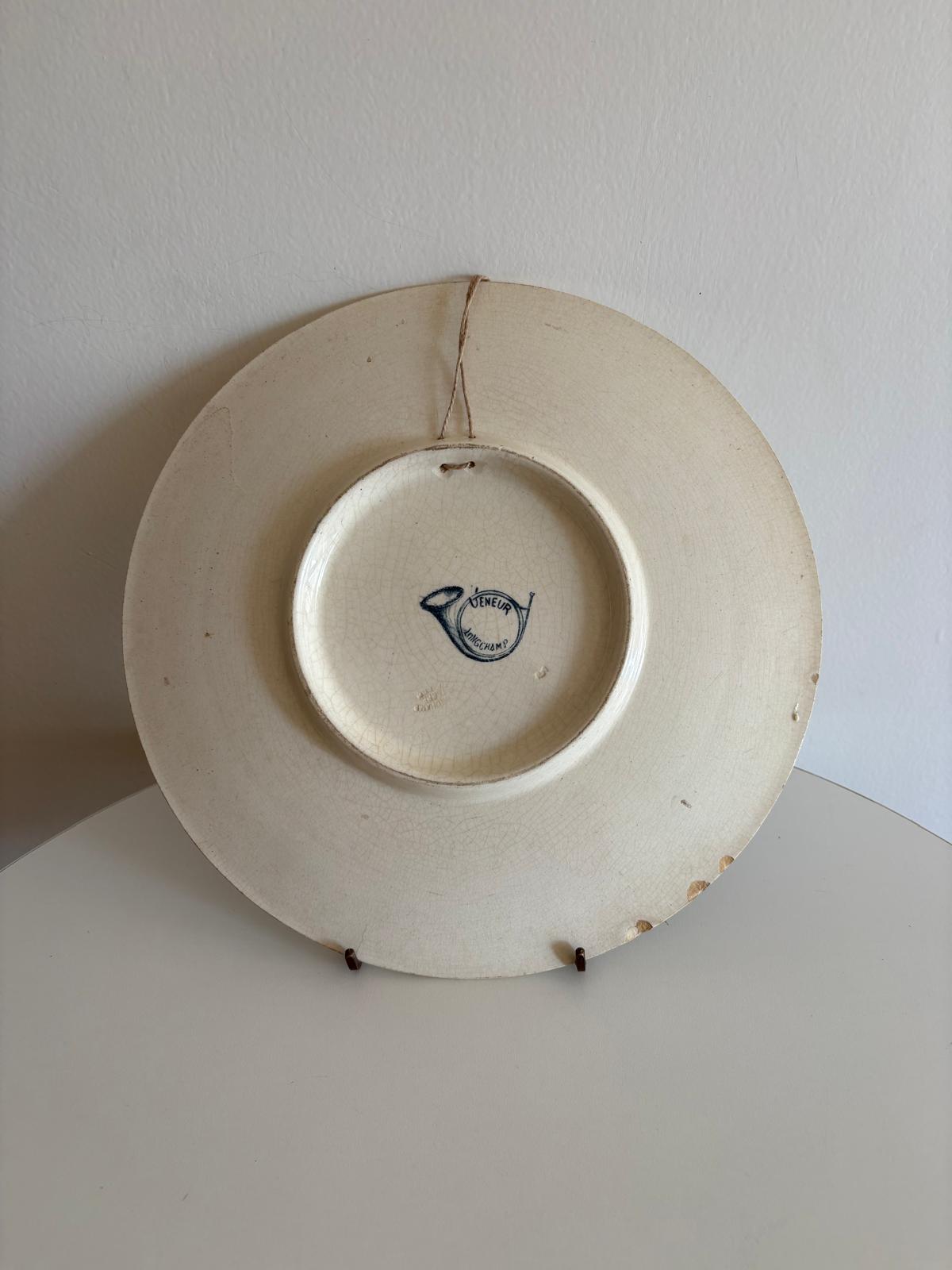 Antique French Longchamp Veneur Hunting Platter