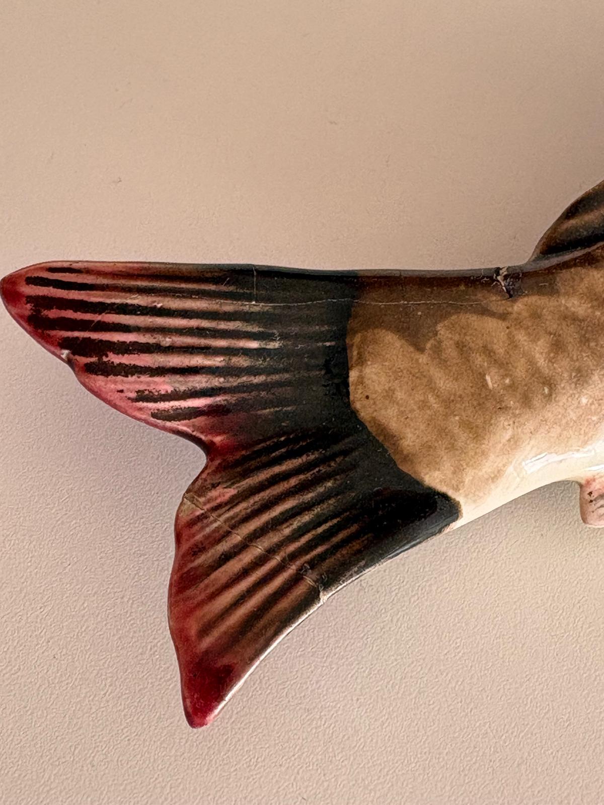 George Dreyfus “Carpe de Fontainebleau” Majolica Fish Wall Pocket