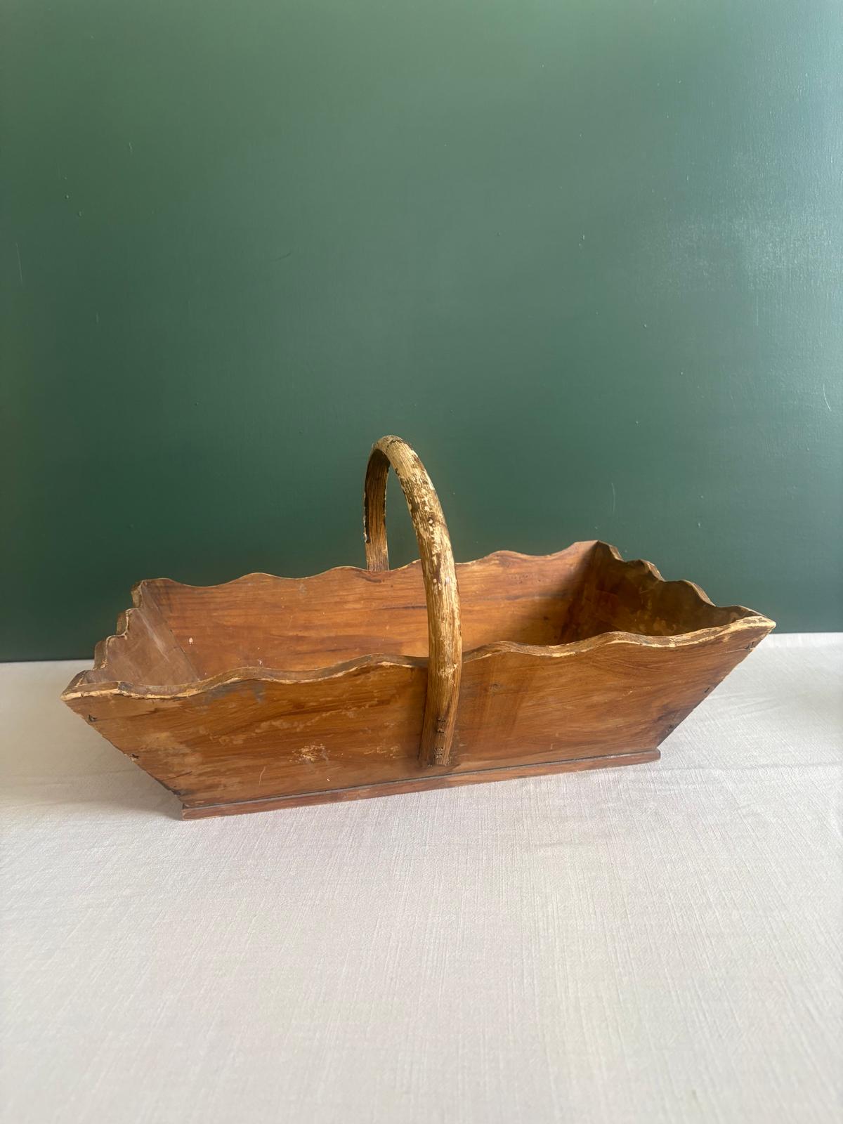 Scalloped French Wooden Basket