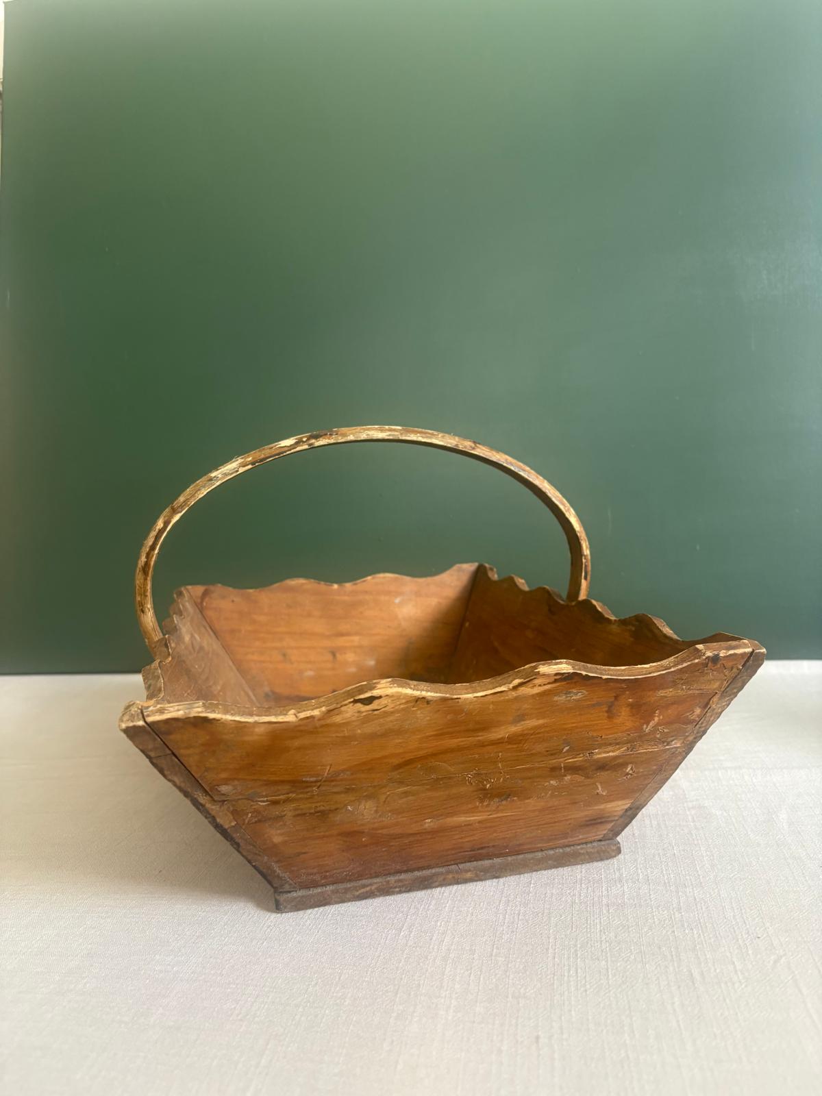 Scalloped French Wooden Basket