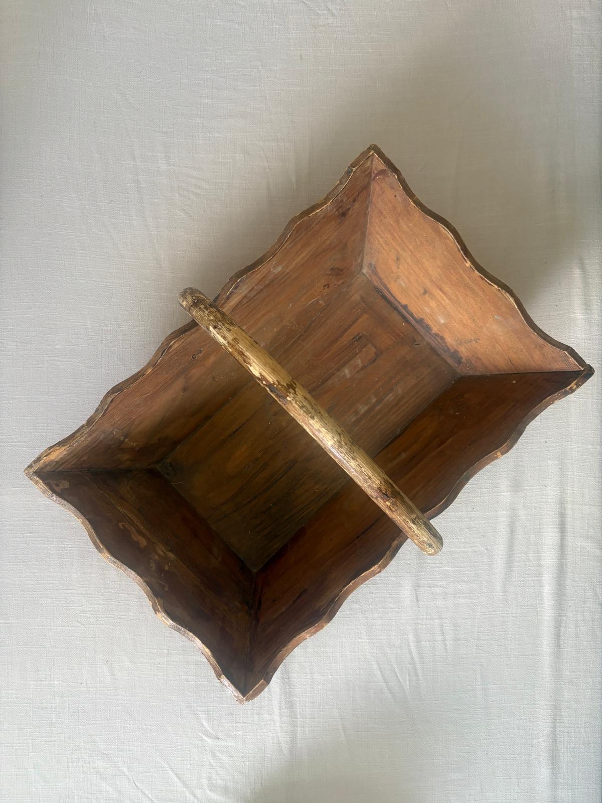 Scalloped French Wooden Basket