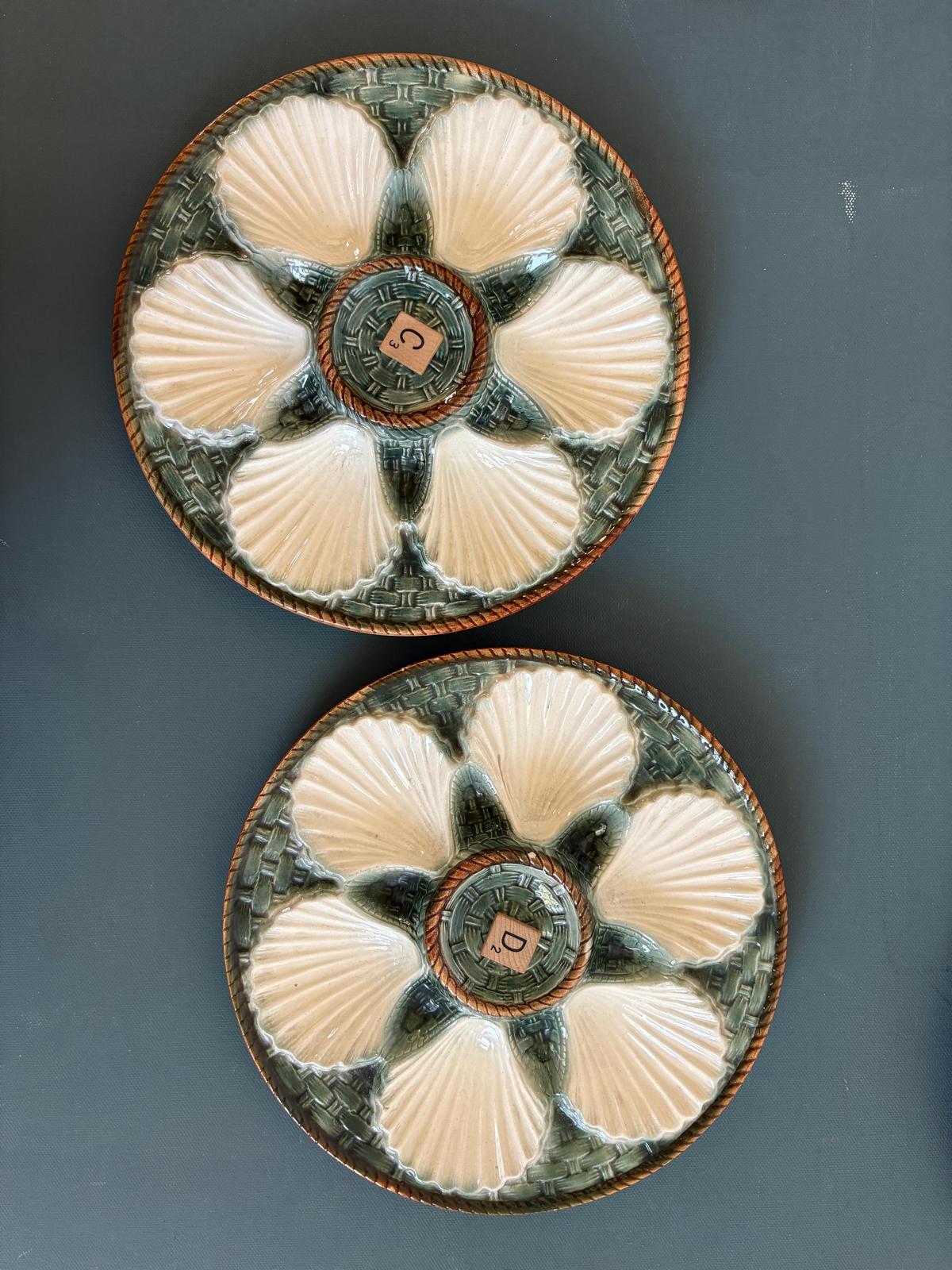 French Longchamp Oyster Plates "C" and "D"