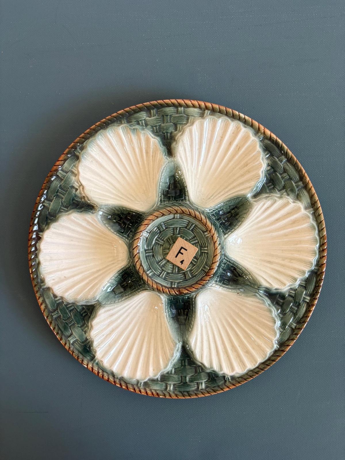 French Longchamp Oyster Plate "F"