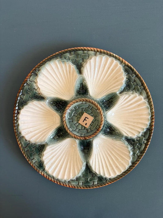French Longchamp Oyster Plate "F"