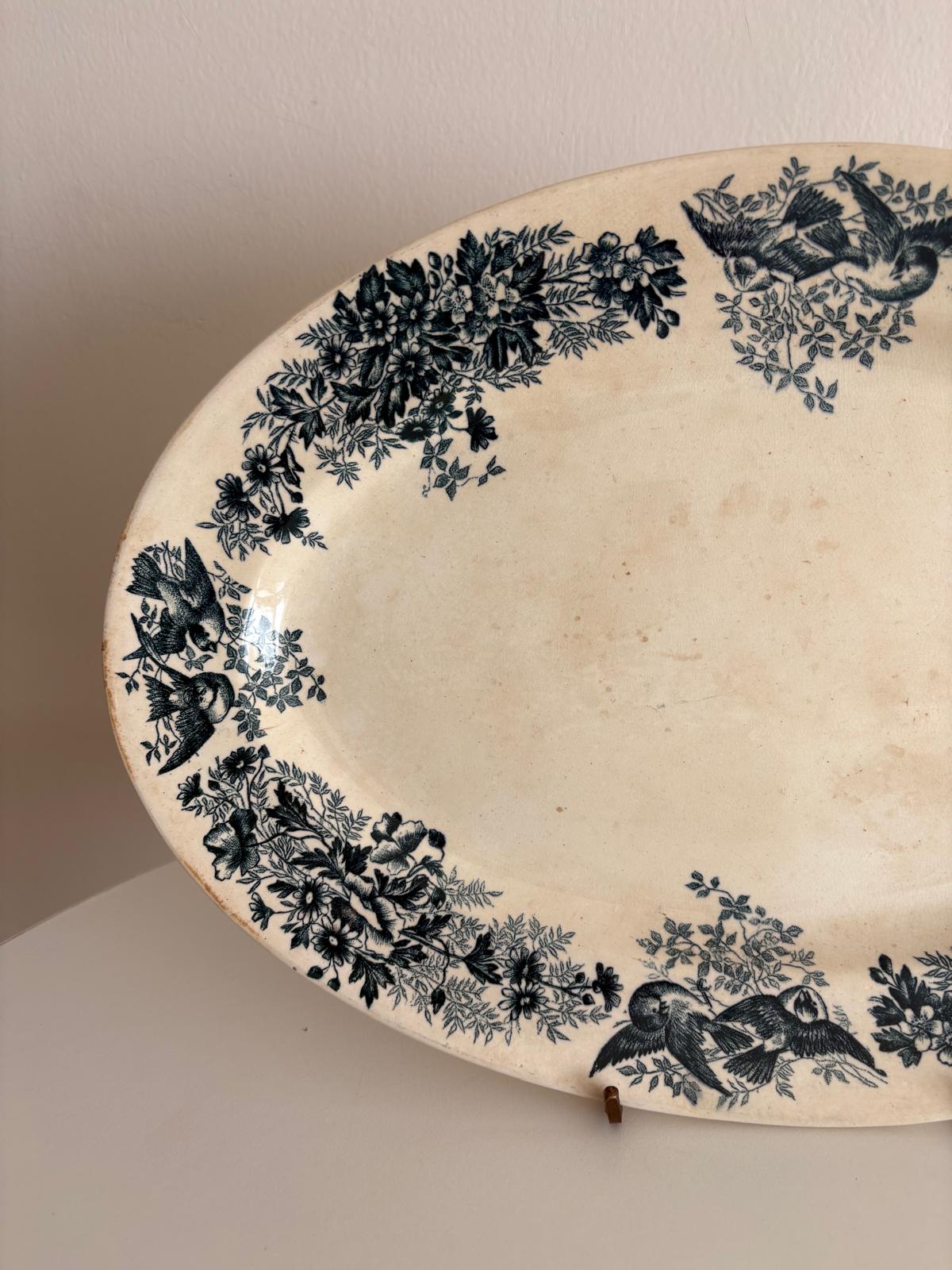 Antique Swiss Clément Coppier  Aubépine Serving Platter