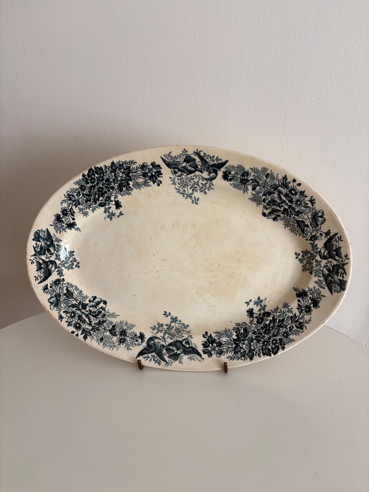 Antique Swiss Clément Coppier  Aubépine Serving Platter