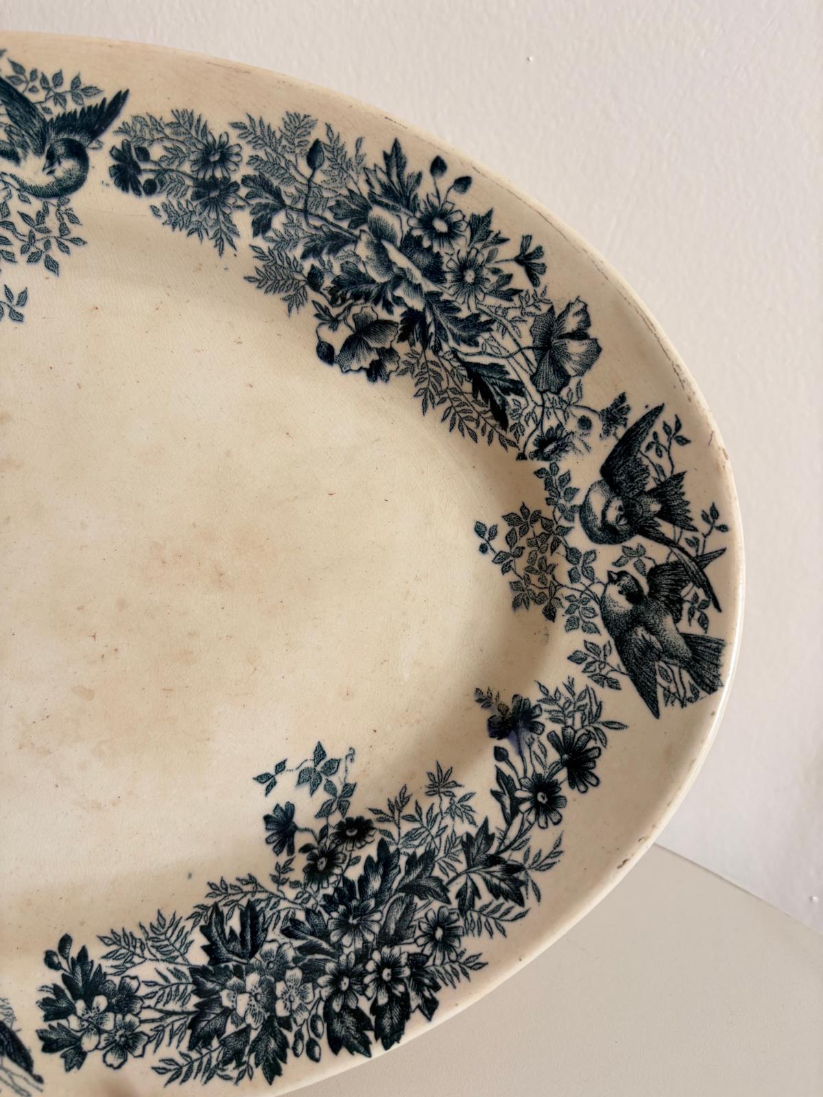 Antique Swiss Clément Coppier  Aubépine Serving Platter
