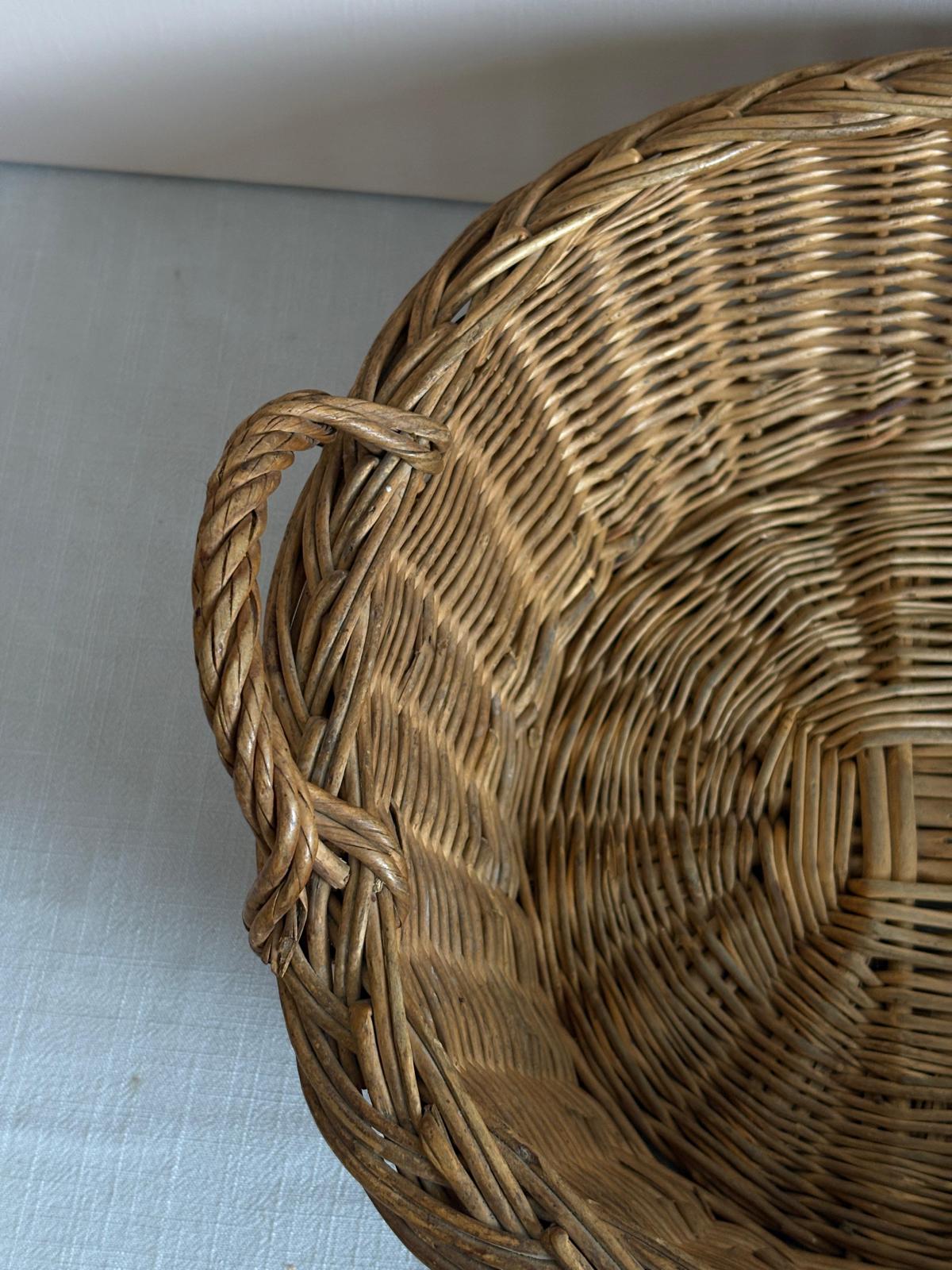 Vintage French Wicker Market Basket