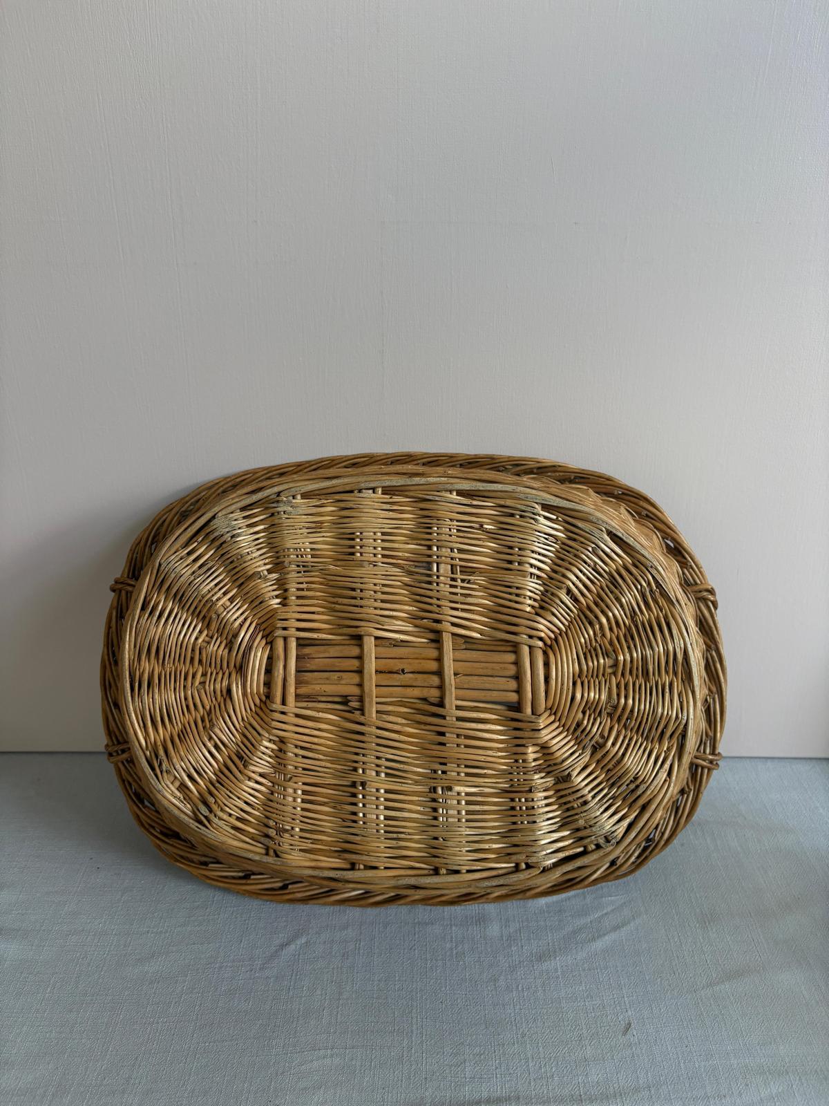 Vintage French Wicker Market Basket