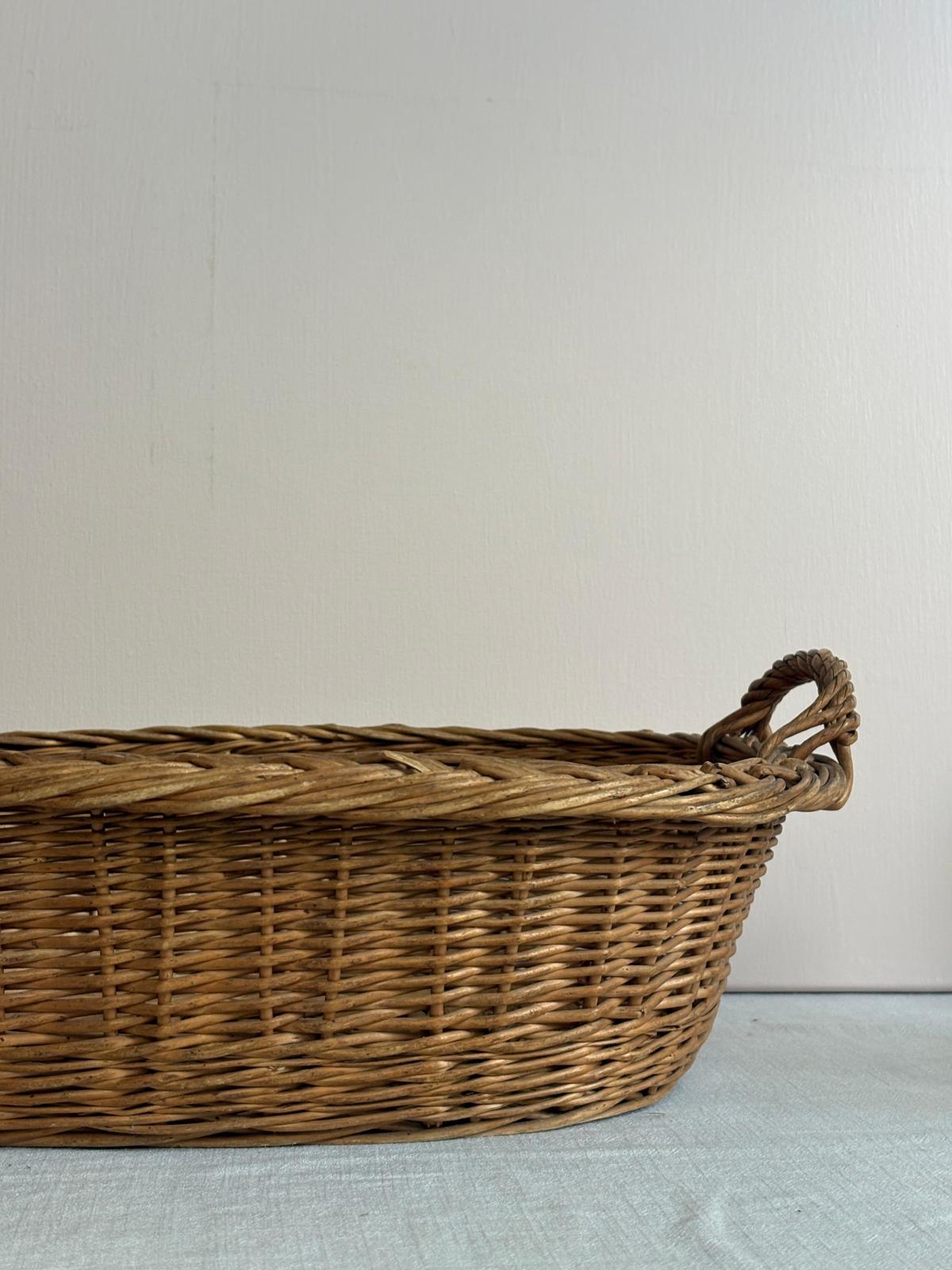 Vintage French Wicker Market Basket