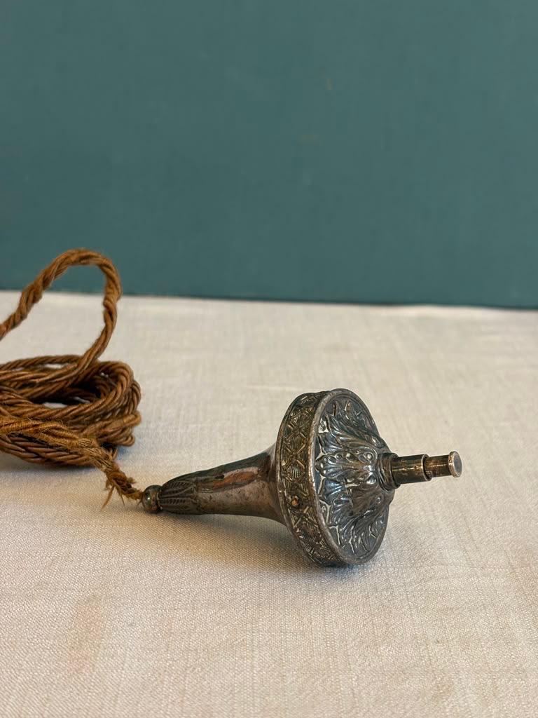 Antique French Silvered Servant Call Bell Push