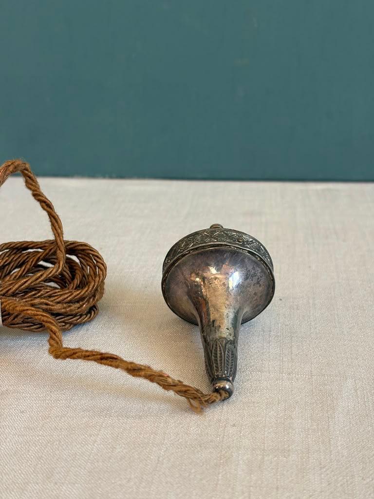 Antique French Silvered Servant Call Bell Push