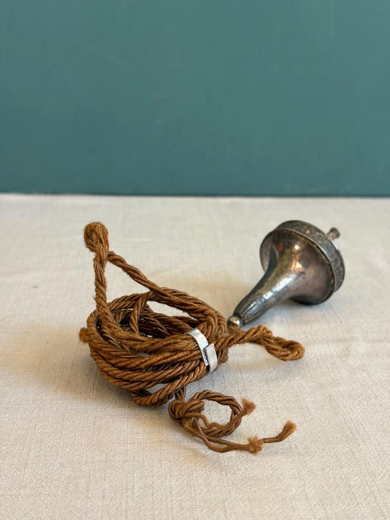 Antique French Silvered Servant Call Bell Push