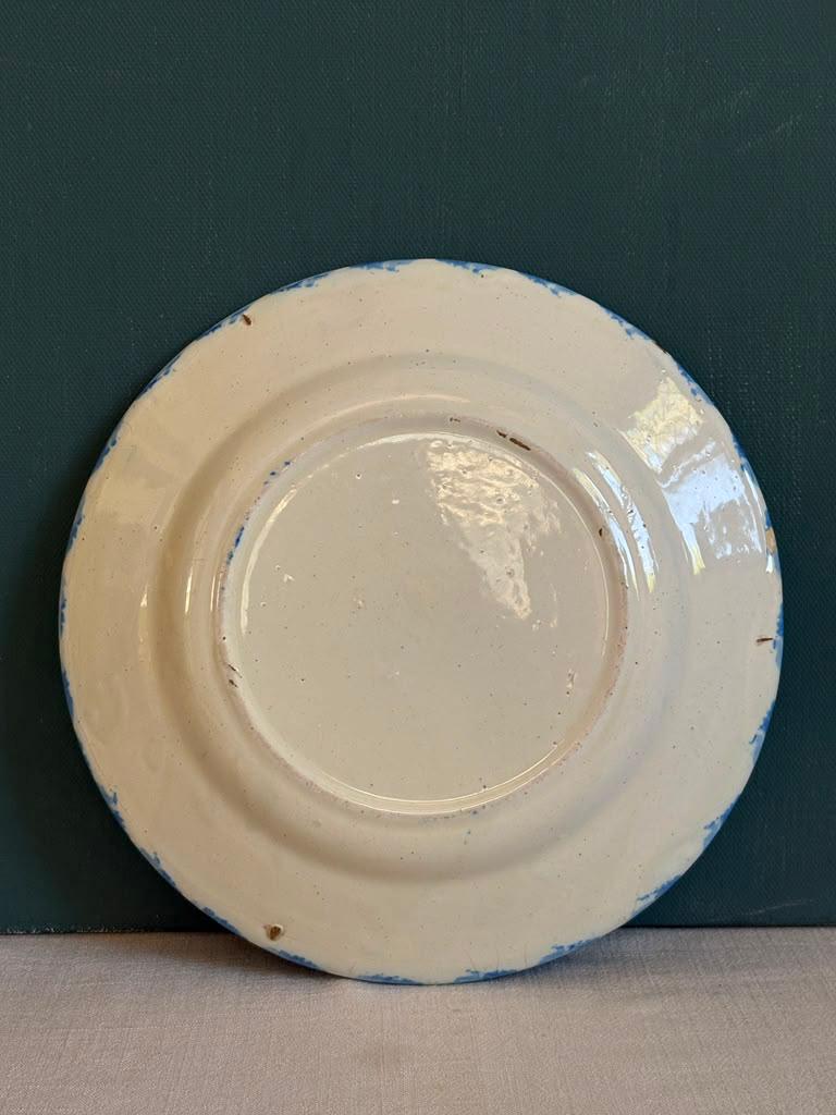 Antique French Blue &  White Faience Plate