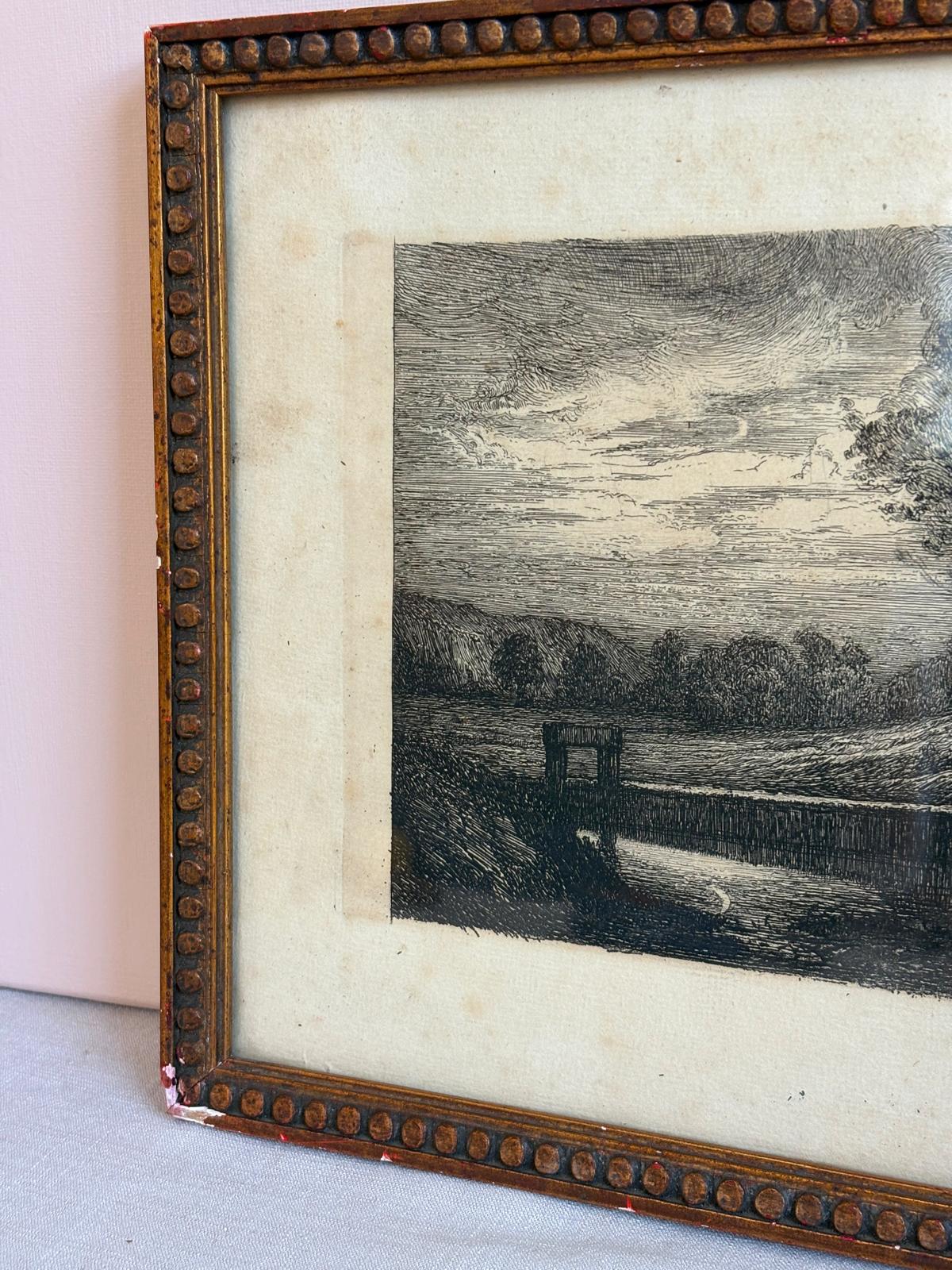 Antique French Landscape Etching
