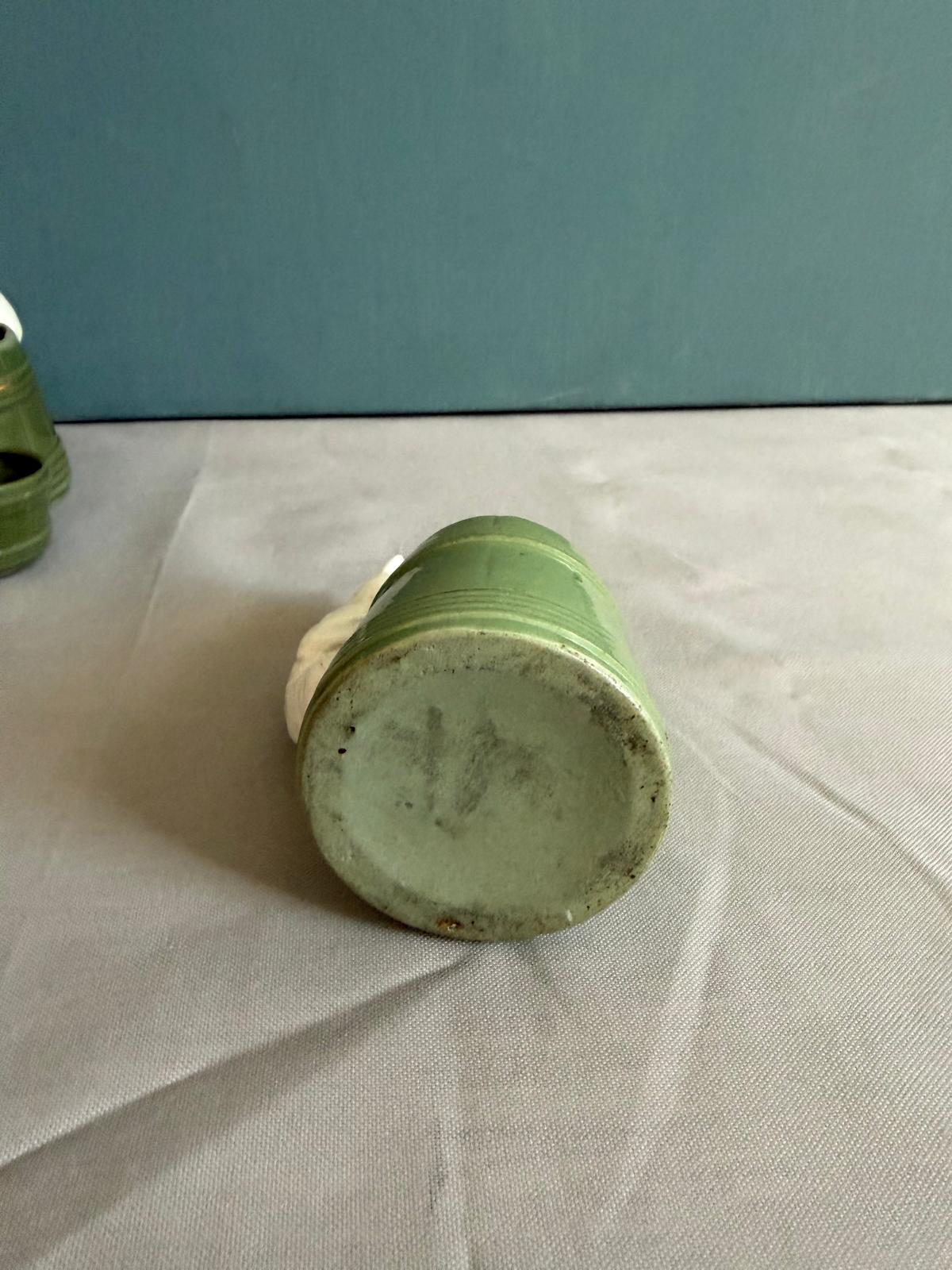 Antique French Ceramic Cat Condiment Set