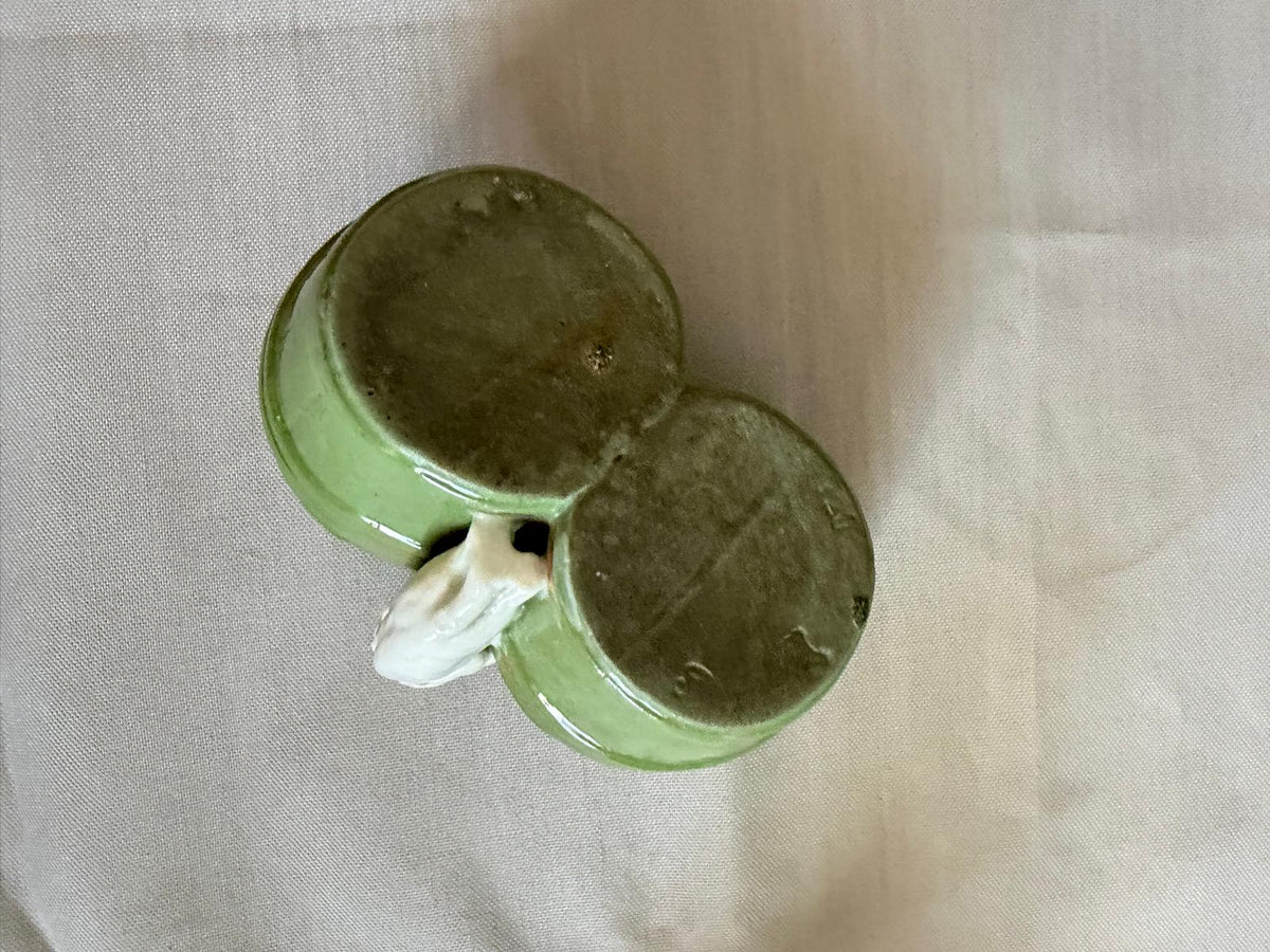 Antique French Ceramic Cat Condiment Set