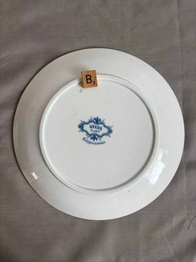 Antique Sarreguemines “Sylva”  Blue Transferware Plates "A" & "B"