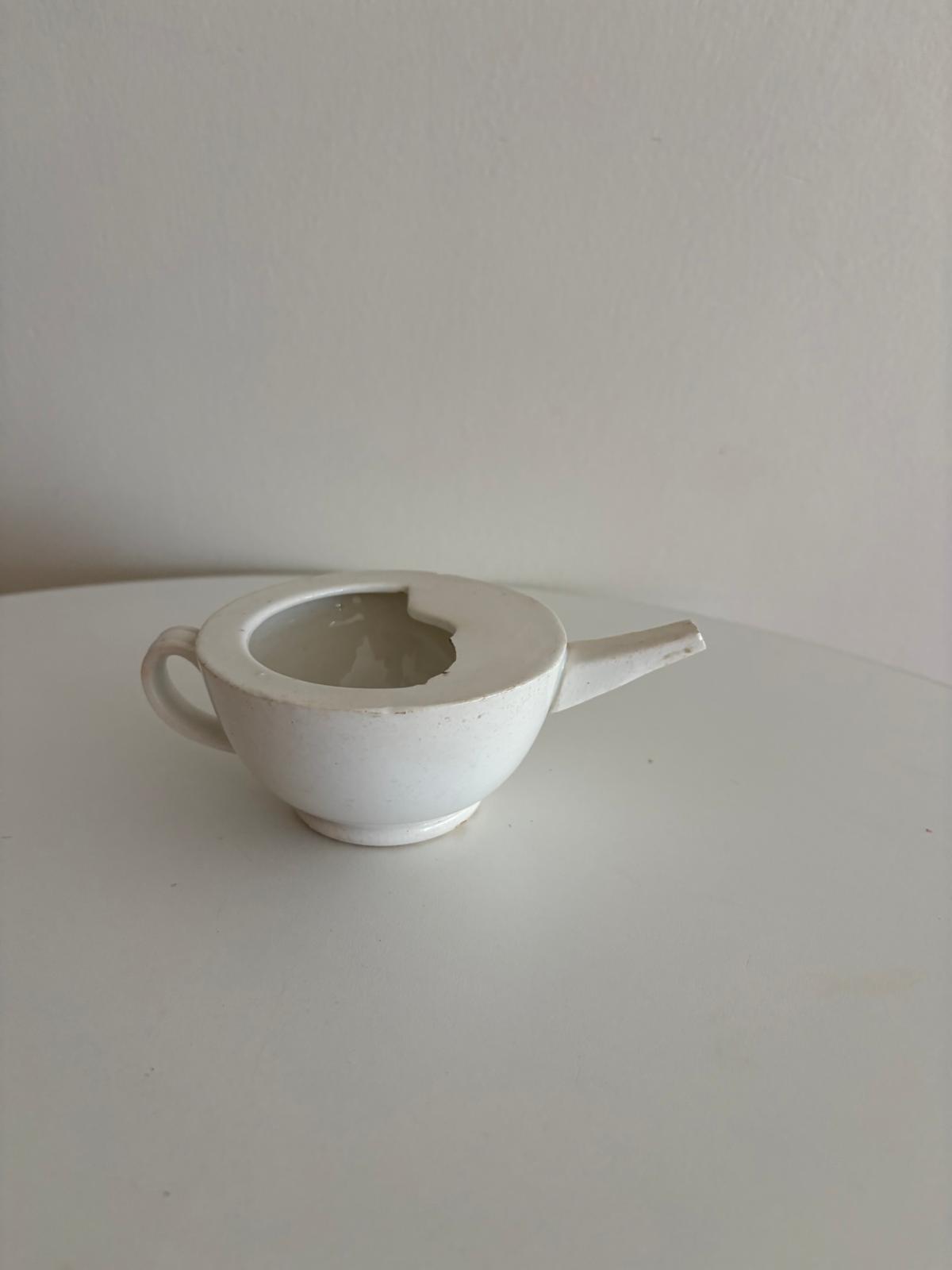 Antique Sarreguemines Faience Invalid Feeder - Collector & Curator