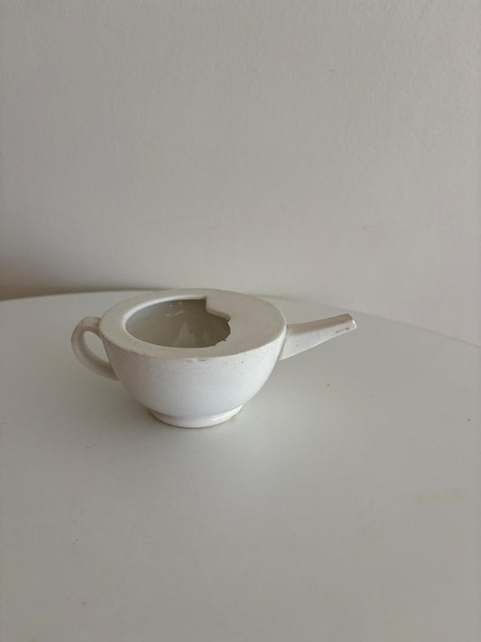 Antique Sarreguemines Faience Invalid Feeder