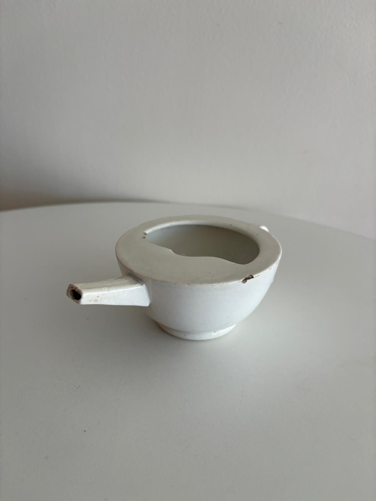 Antique Sarreguemines Faience Invalid Feeder - Collector & Curator