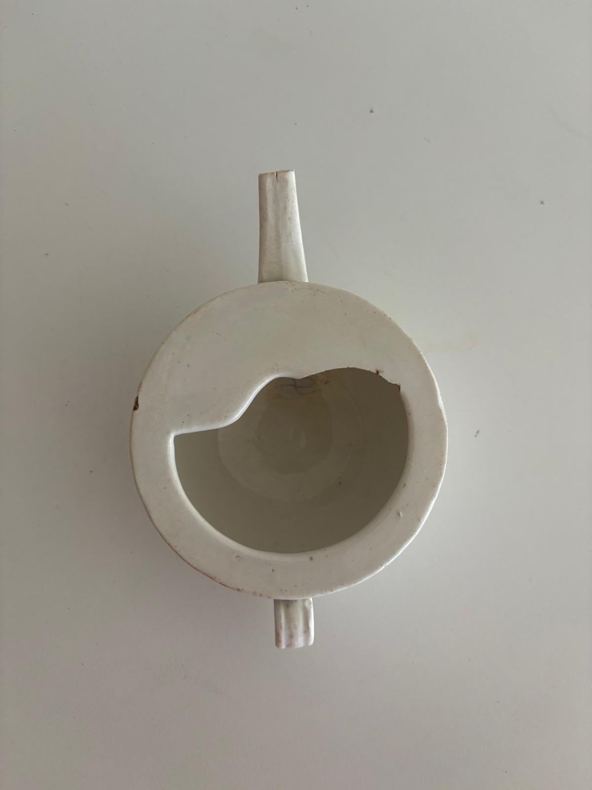 Antique Sarreguemines Faience Invalid Feeder - Collector & Curator