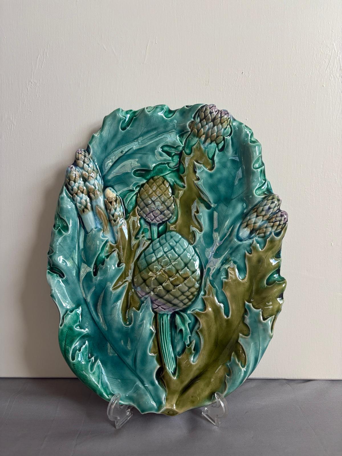 Antique French Majolica Serving Platter