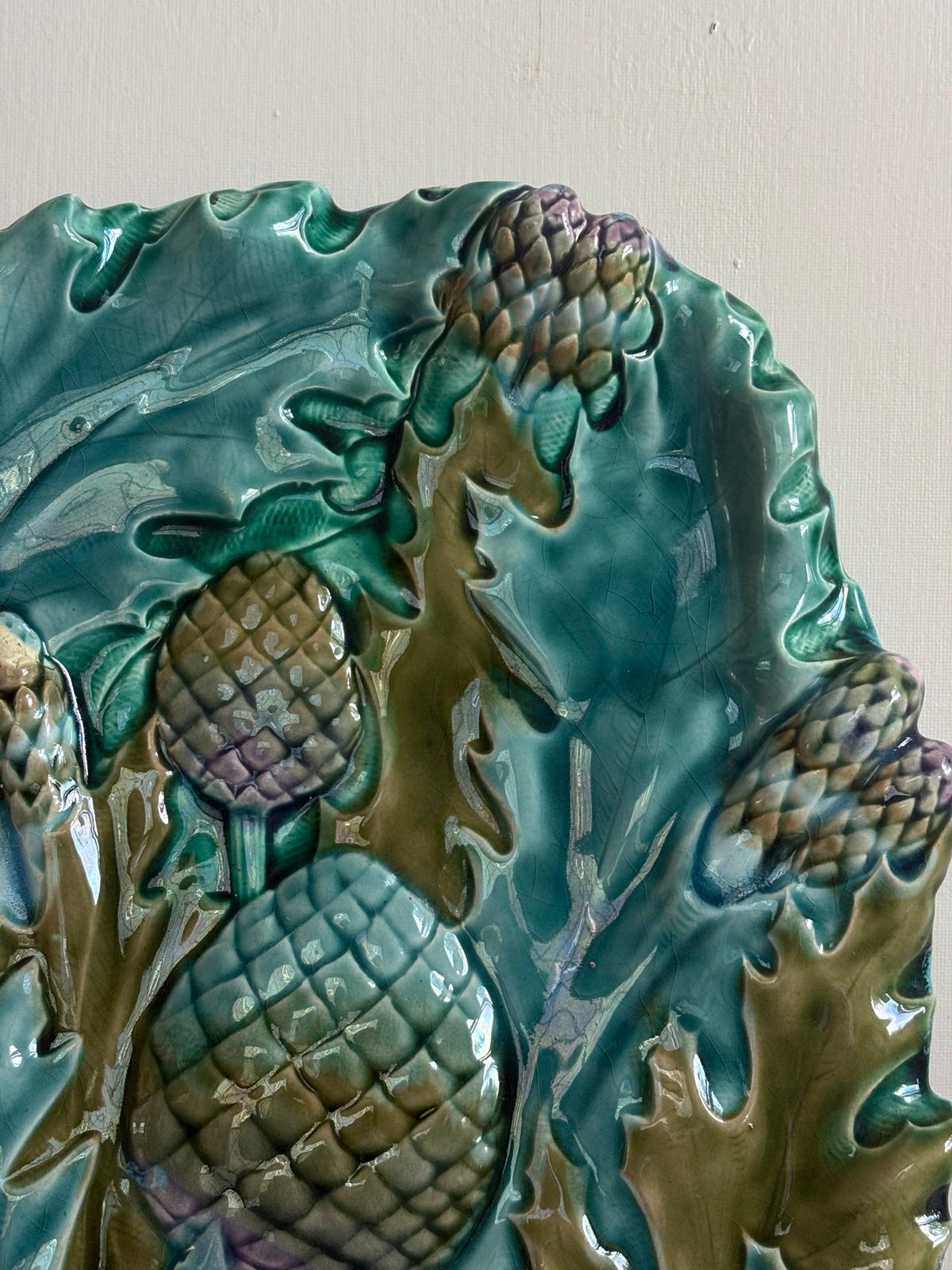 Antique French Majolica Serving Platter