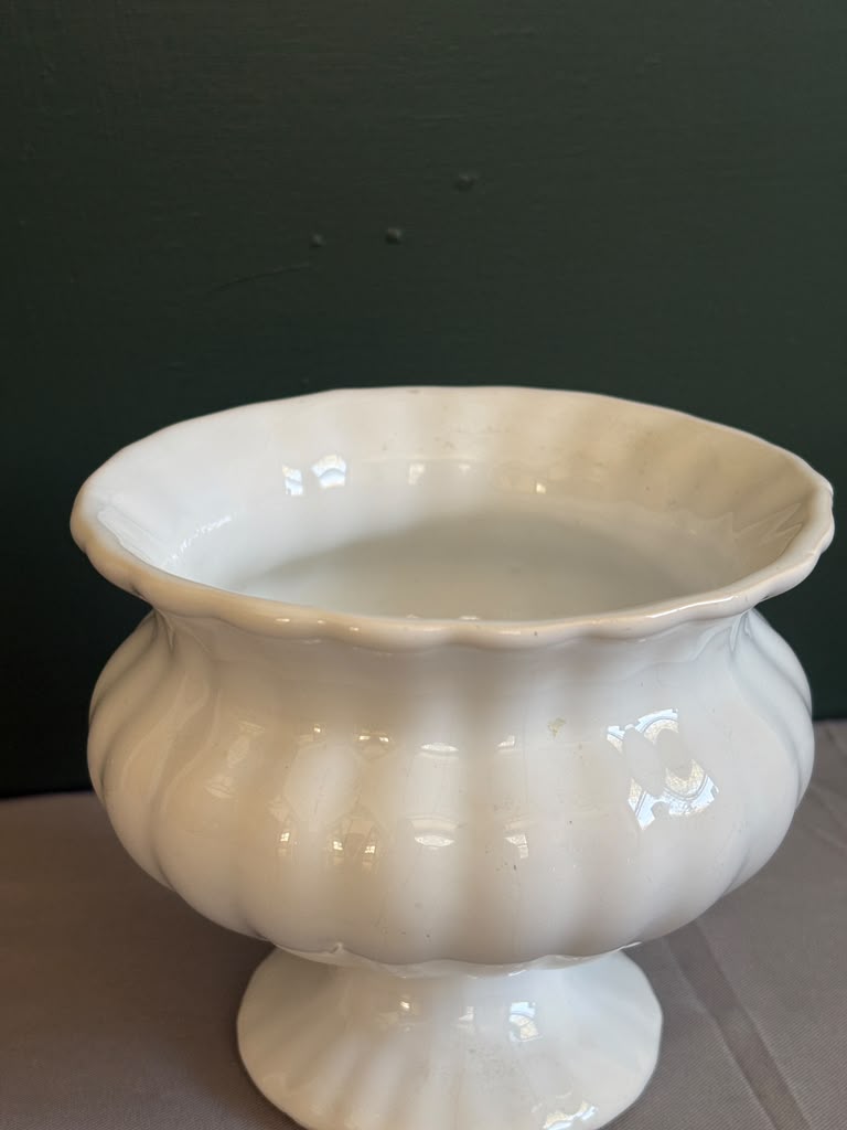 Vintage White Pedestal Urn - Collector & Curator