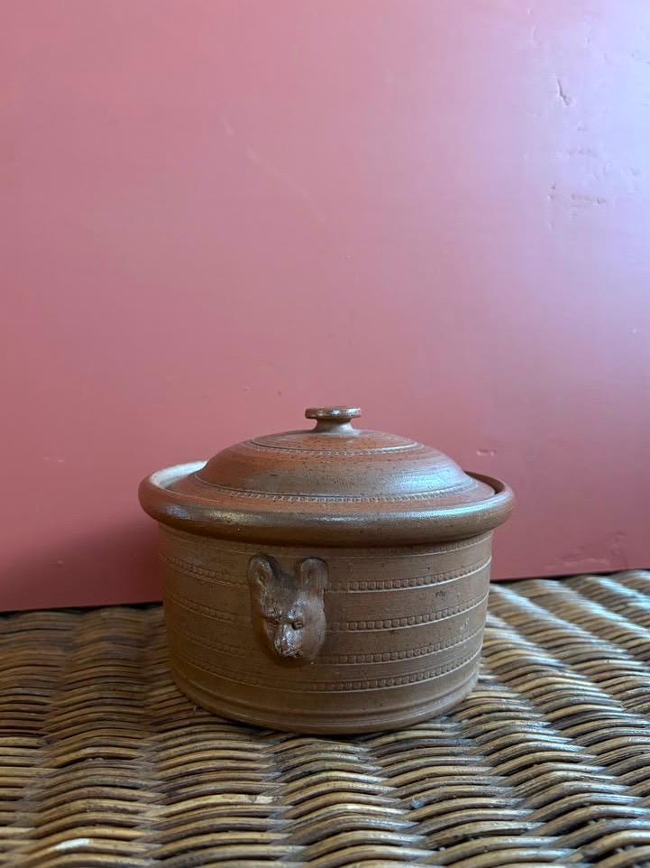 French Corneau Myennes Lidded Stoneware Pot - Collector & Curator