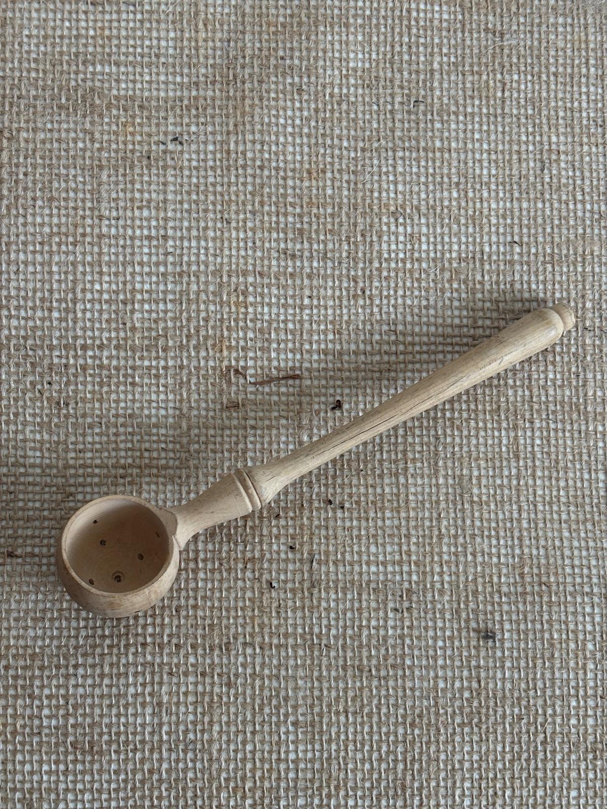 Vintage French Wood Olive Spoon "I" - Collector & Curator