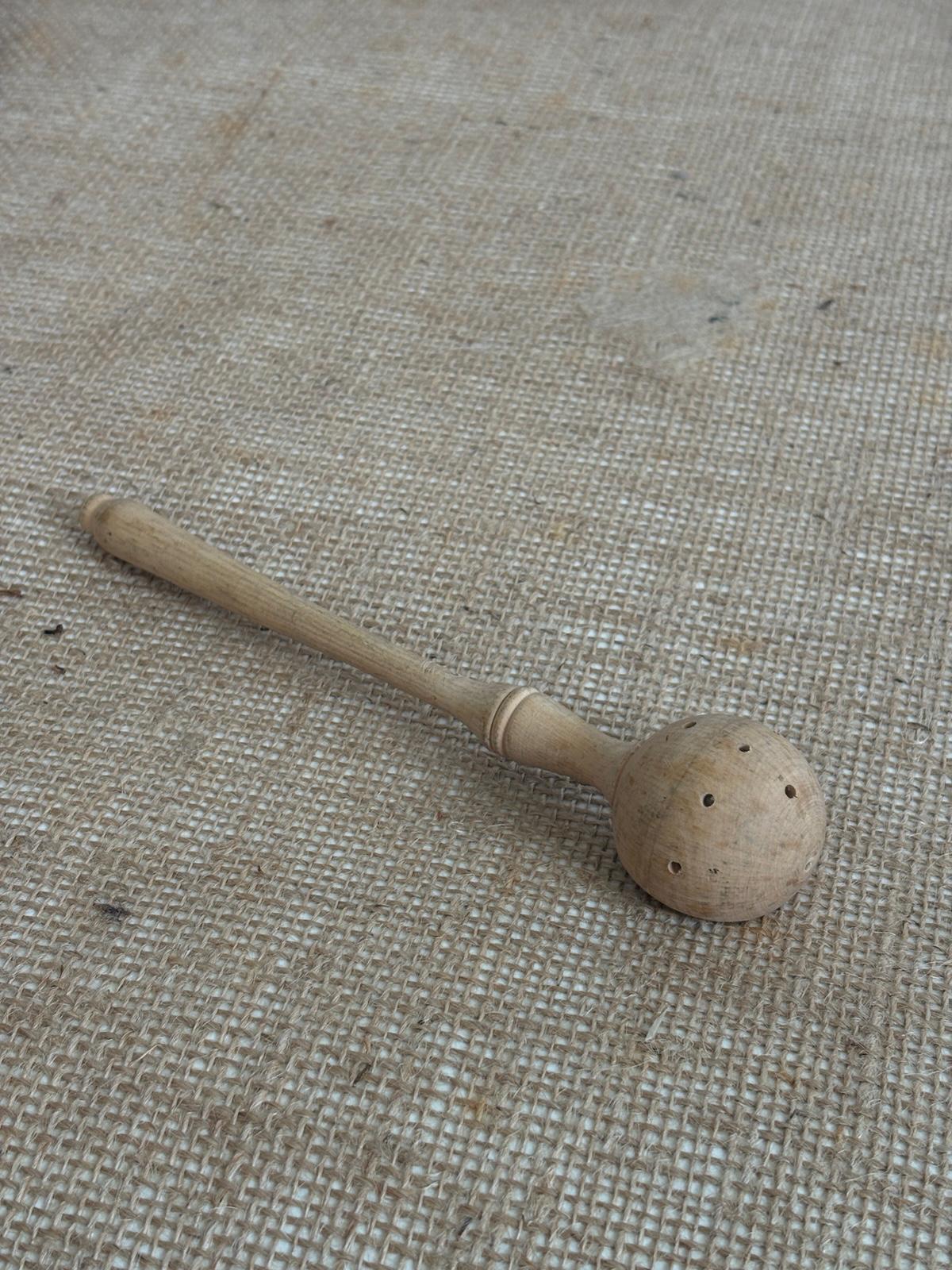 Vintage French Wood Olive Spoon "I" - Collector & Curator