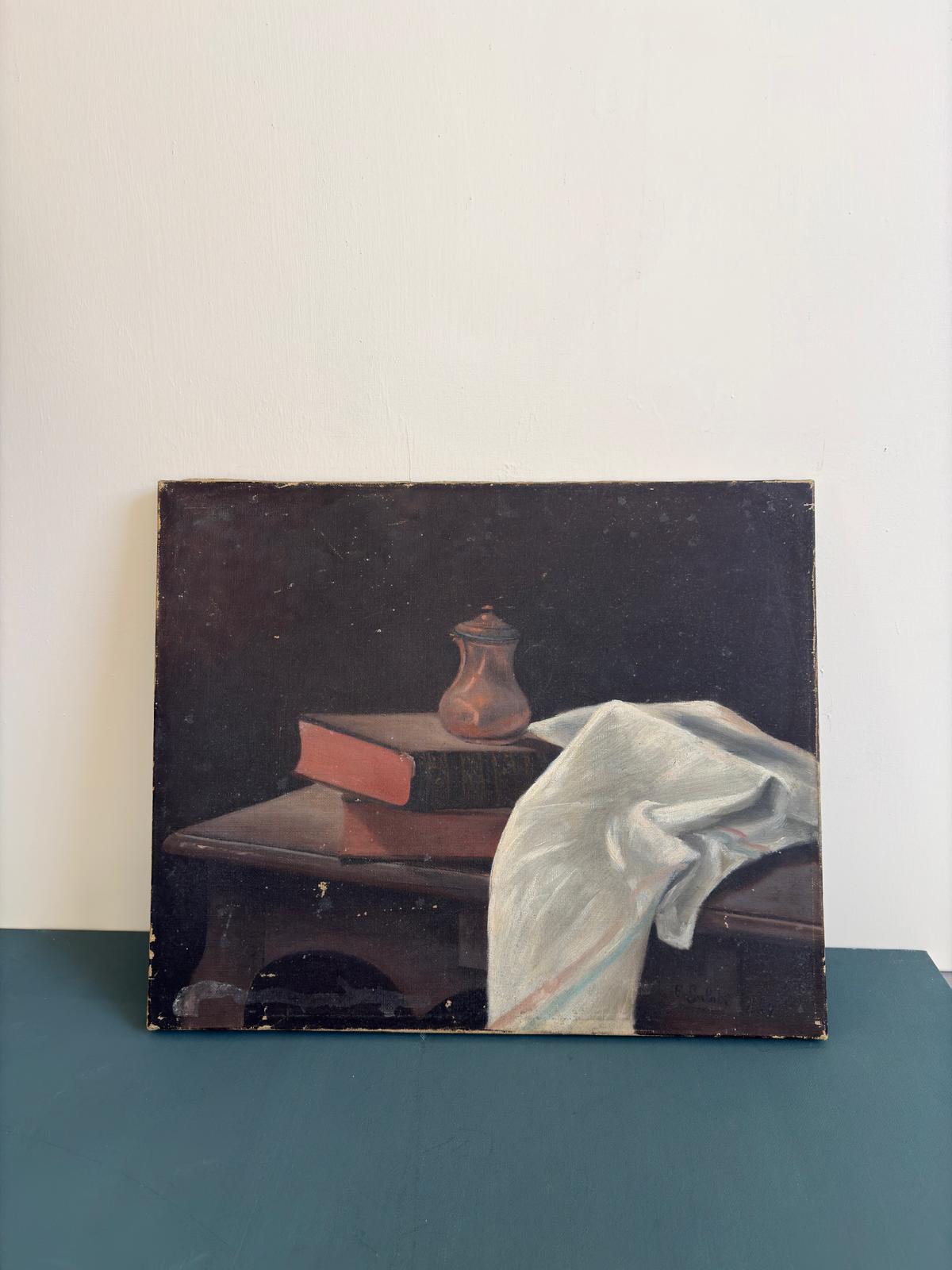 Antique French Still Life Oil Painting on Canvas - Collector & Curator