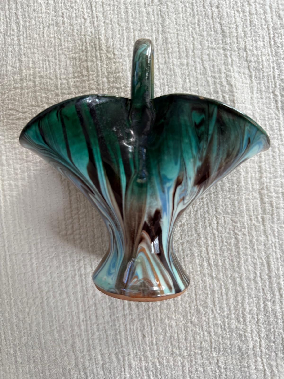 Vintage French Marbled Glaze Vase - Collector & Curator