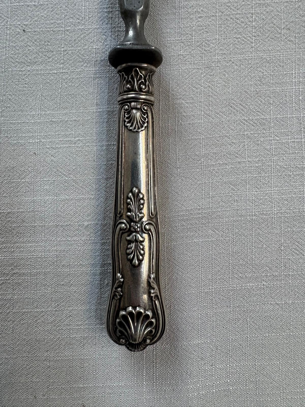 Vintage French Wicker Picnic Basket, Silver Plated Meat Fork, & Three glass wine bottles