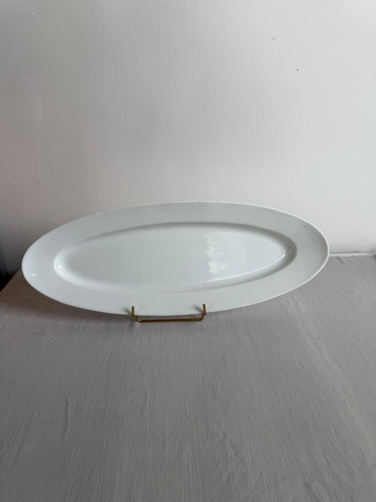 Goebel West Germany Beehive Honey Pot with Applied Bees, Antique French Ironstone Oval Platter, Large White Serving Dish, 22” - Collector & Curator