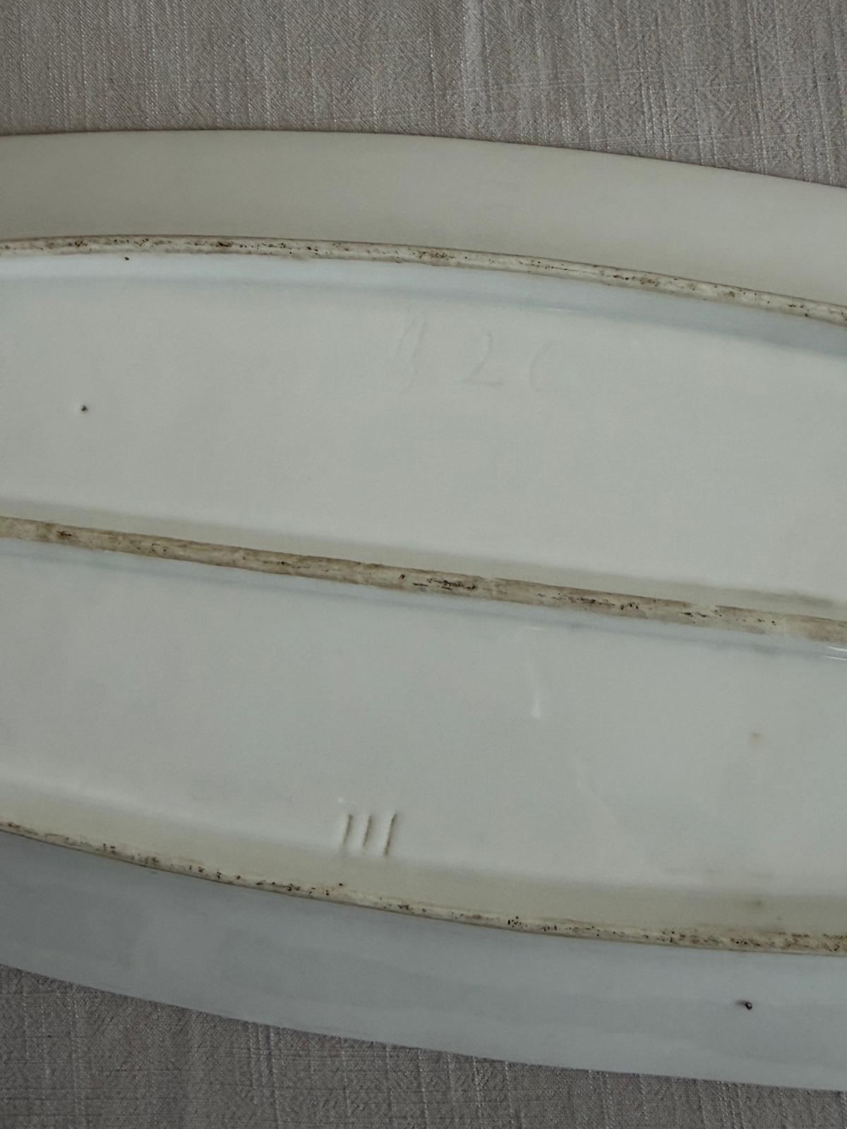 Goebel West Germany Beehive Honey Pot with Applied Bees, Antique French Ironstone Oval Platter, Large White Serving Dish, 22” - Collector & Curator