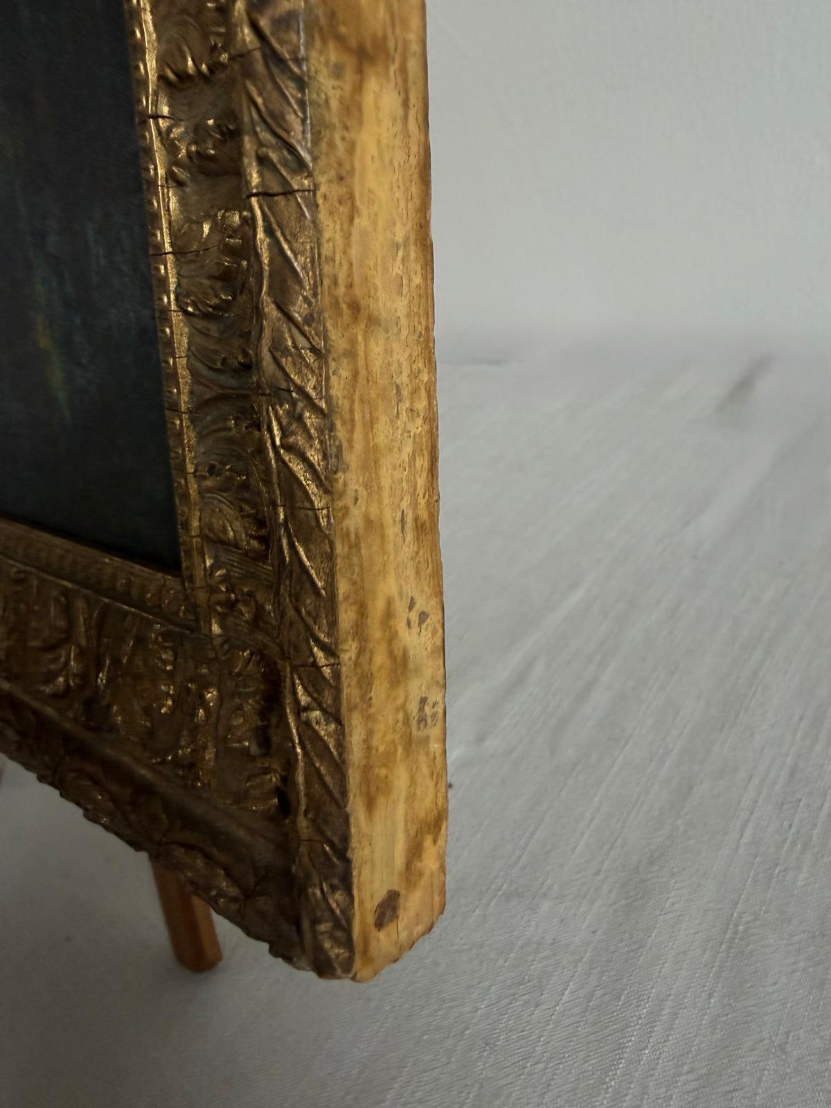 Handcarved Breadboard,  Antique Pink Majolica Plate,  Antique  Landscape Painting in Ornate Gilt Frame - Collector & Curator