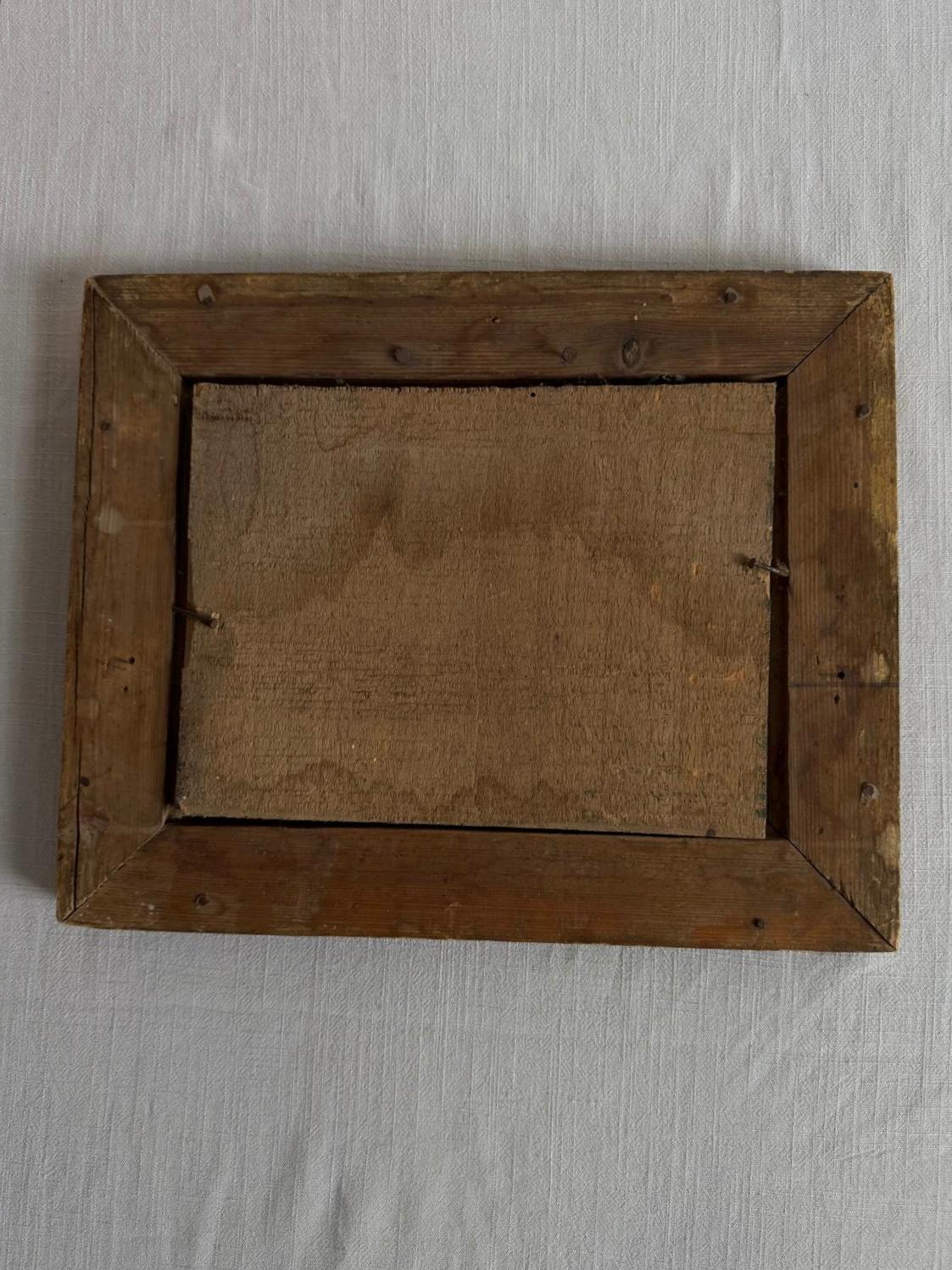 Handcarved Breadboard,  Antique Pink Majolica Plate,  Antique  Landscape Painting in Ornate Gilt Frame - Collector & Curator