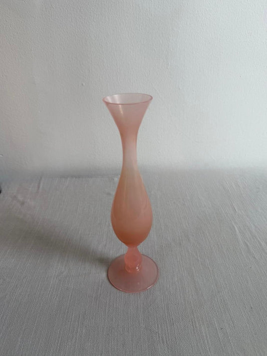 Vintage Pink Opaline Glass Bud Vase, Set of 6 Vintage Swan Place Card Holders, Red Ceramicc Knife Rests, - Collector & Curator