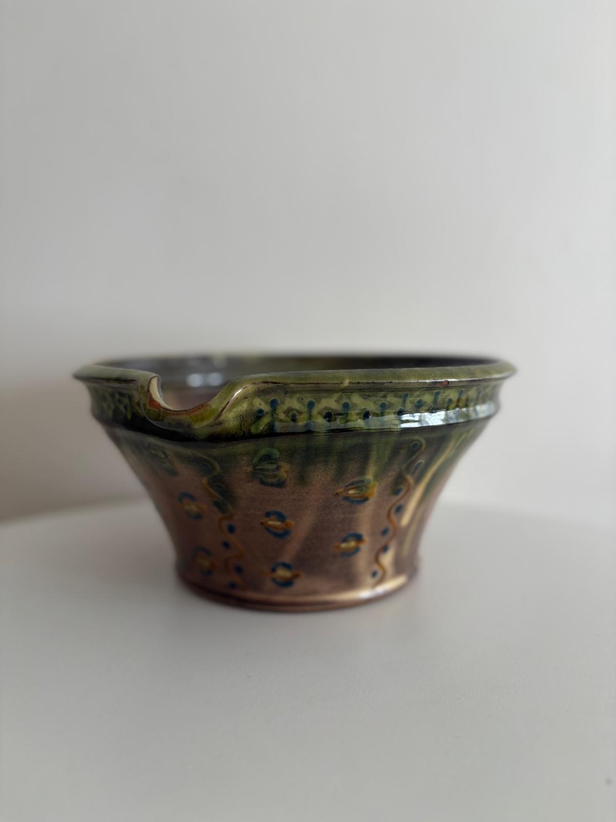 Antique French Glass Cloche Dome with Knob Handle, Pottery Pouring Bowl or Tian, Miniature Painting and its Easel - Collector & Curator